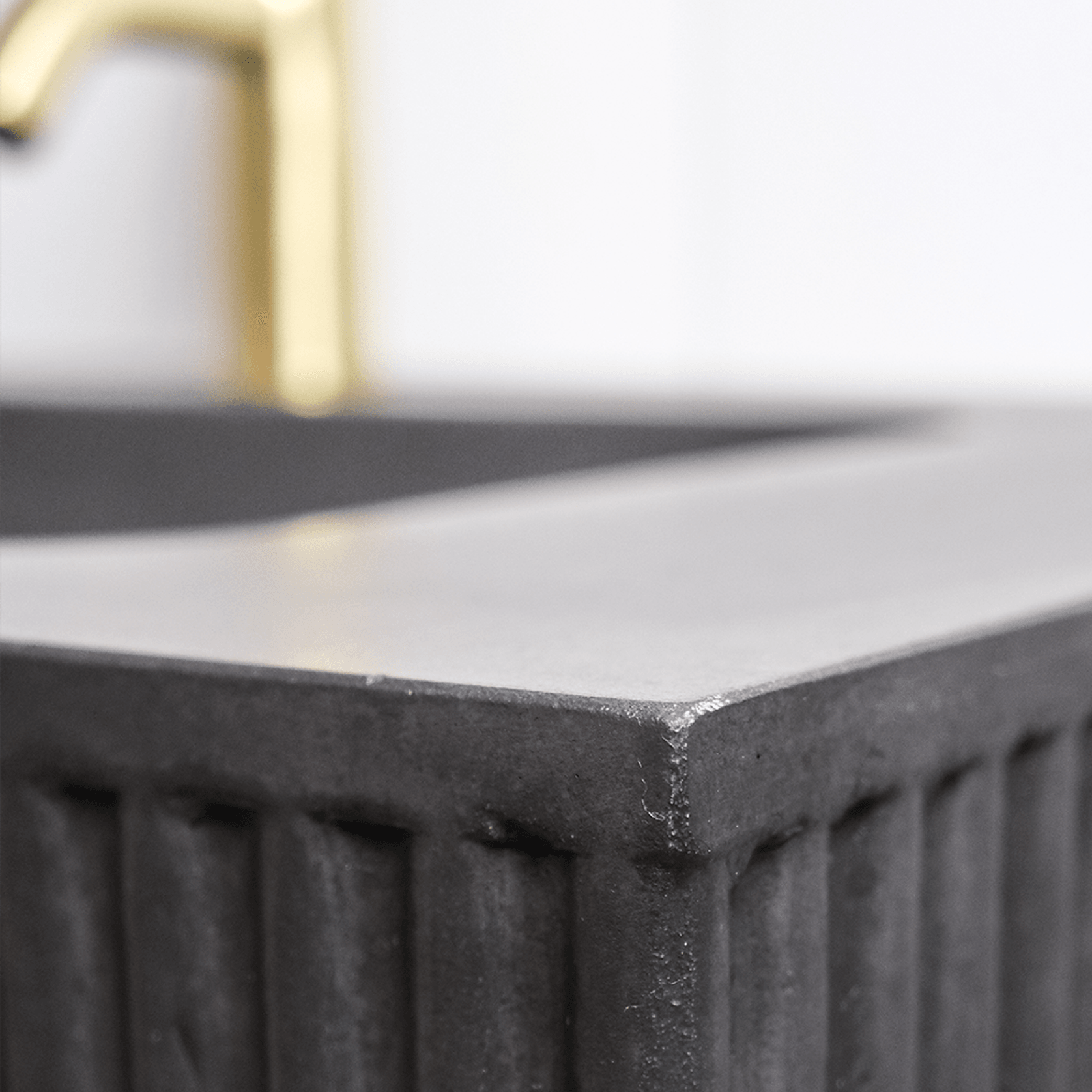 BARE Concrete Fluted Wall Basin 755mm gallery detail image