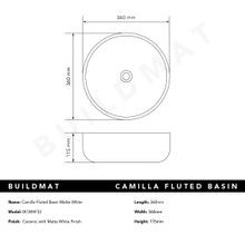 Camilla Fluted Matte White Basin gallery detail image