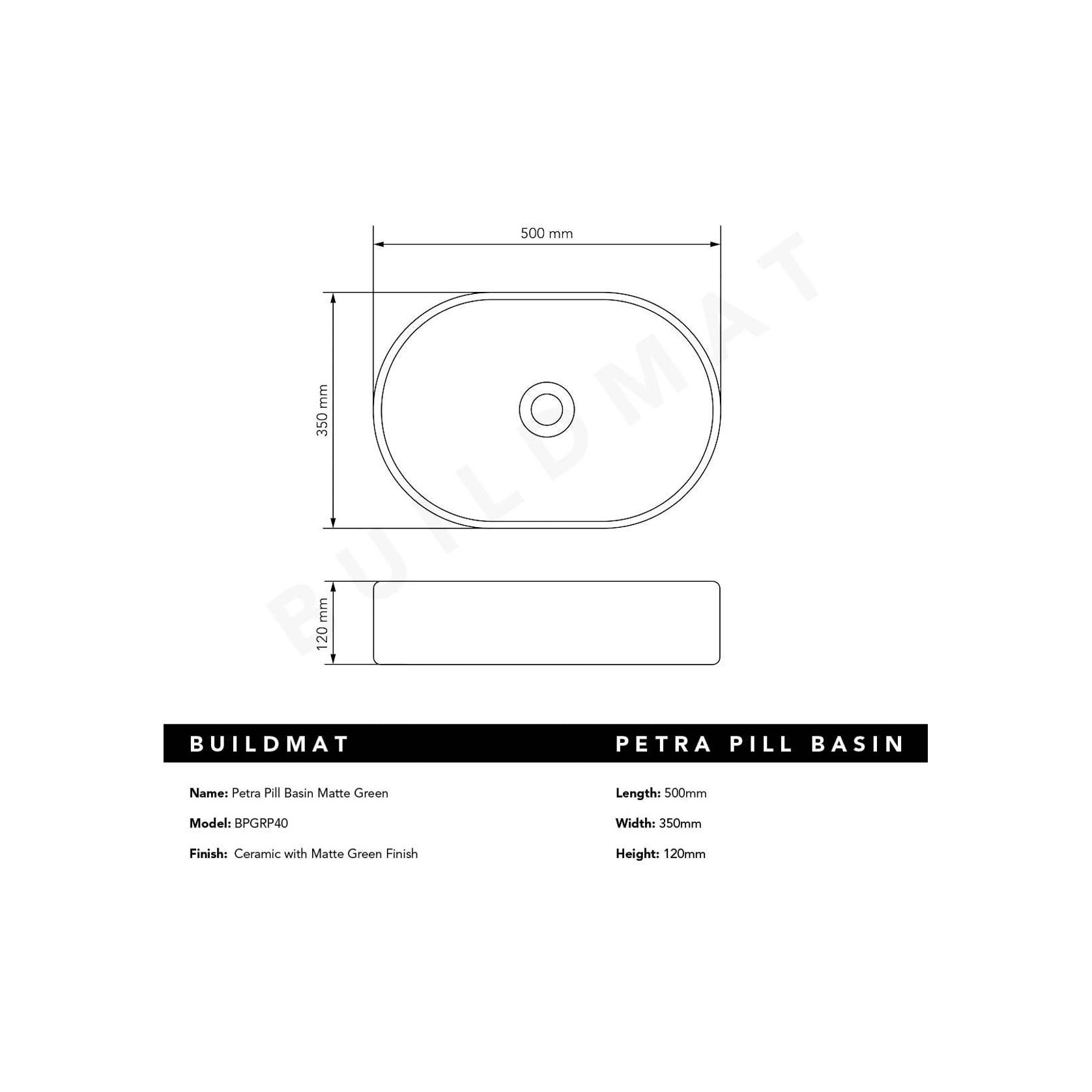 Petra Pill Matte Green Basin gallery detail image