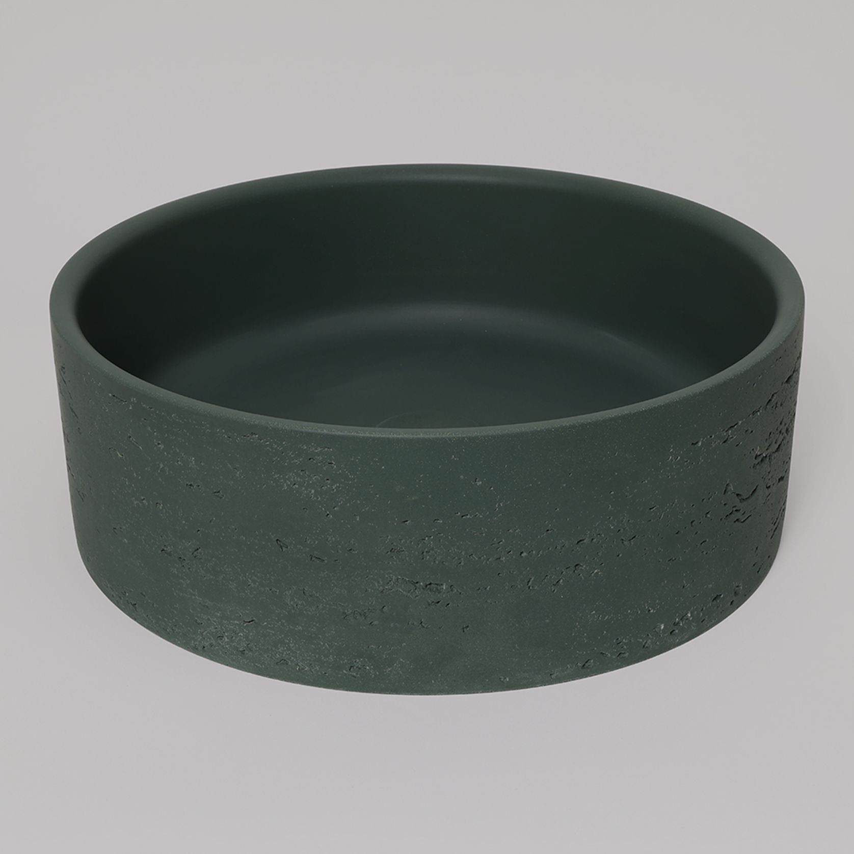 Alma Amos Circle Rustic Concrete Basin Forest Green gallery detail image