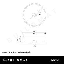 Alma Amos Circle Rustic Concrete Basin Forest Green gallery detail image