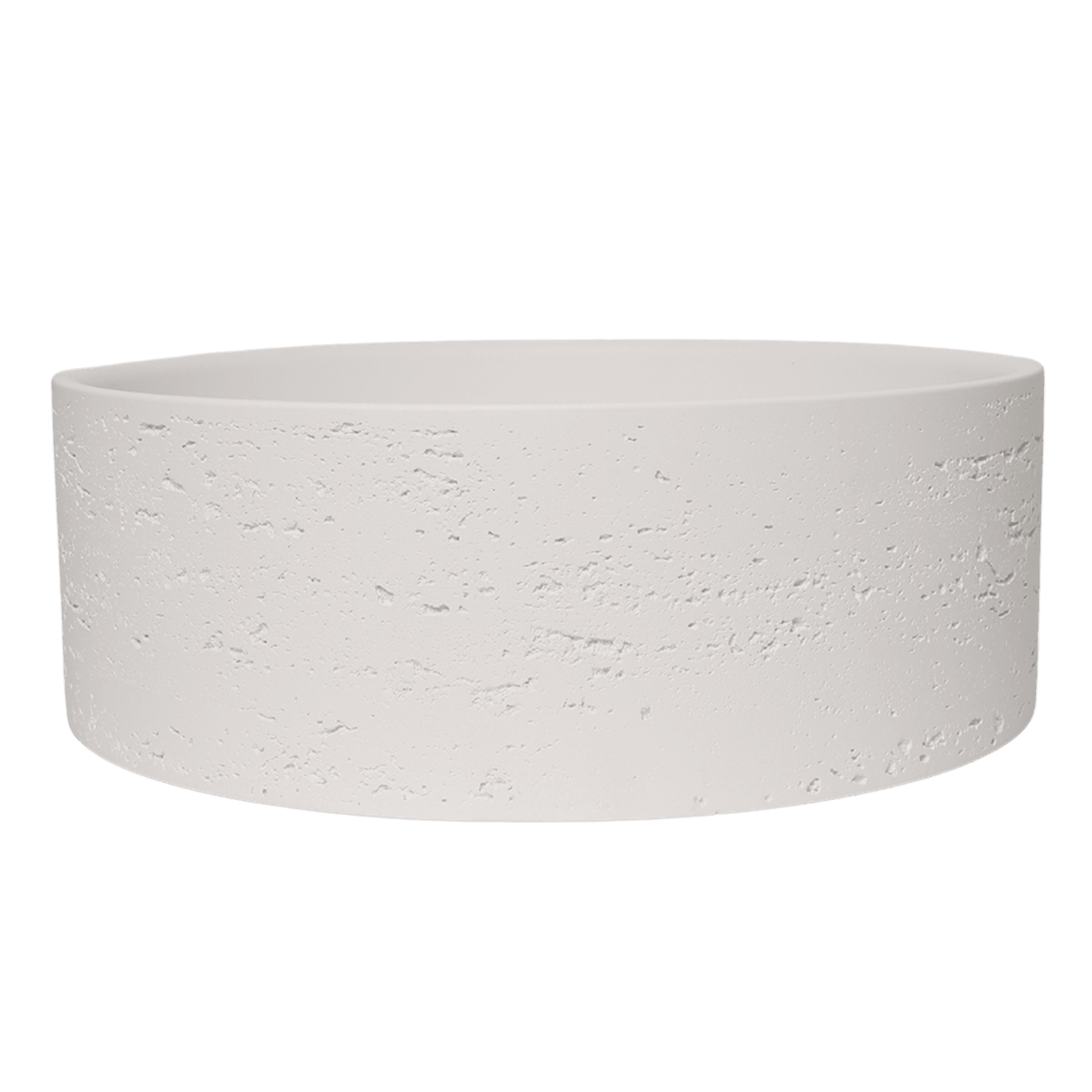 Alma Amos Circle Rustic Concrete Basin Arctic White gallery detail image