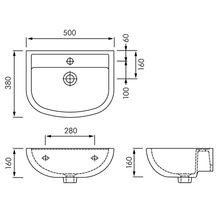 RAK Compact 500 Wall Hung Basin gallery detail image