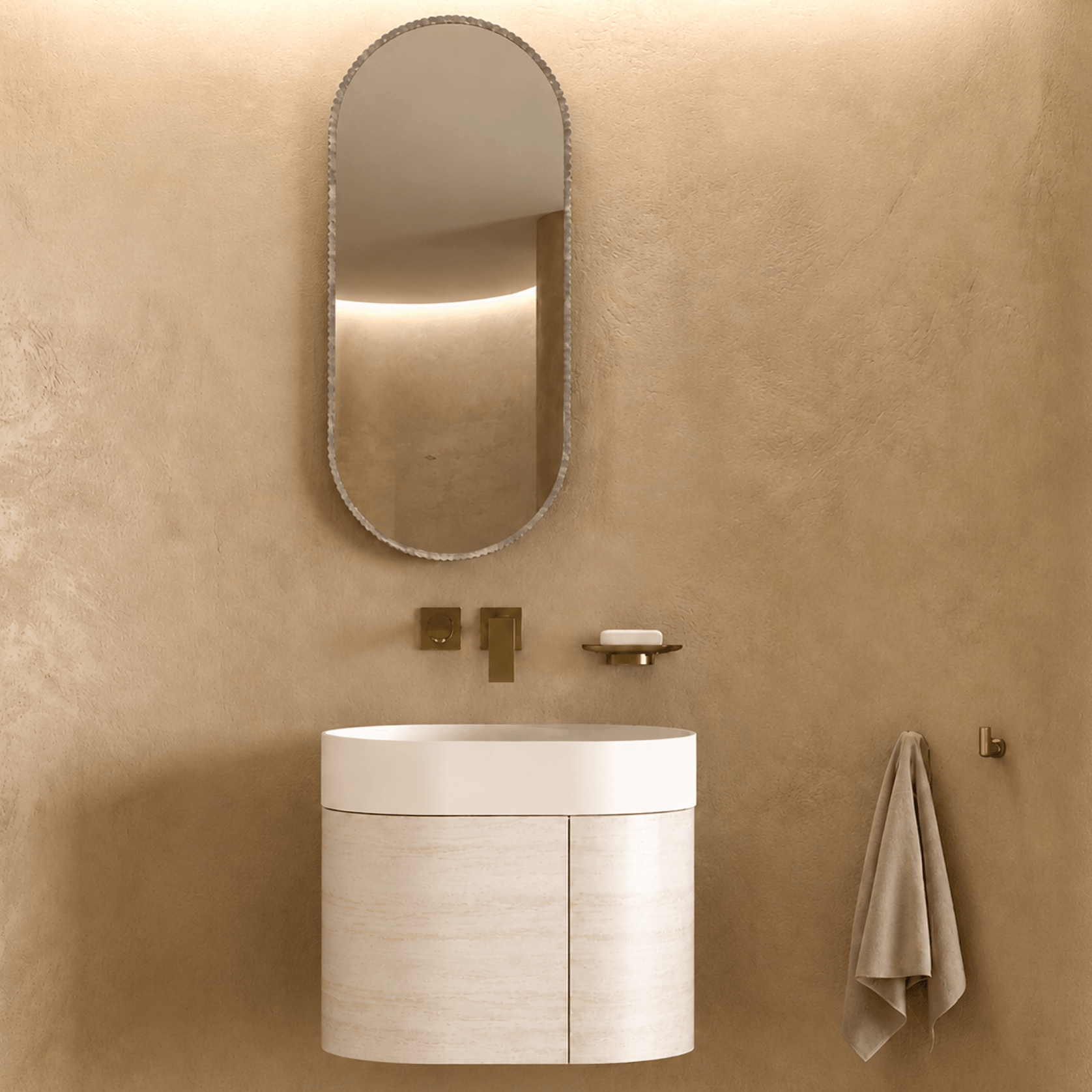 Desert Rock Wall Hung Vanity and Basin - DRV004 gallery detail image