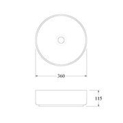 Code Pure Round Ceramic Basin 360Mm - 5 Colours gallery detail image