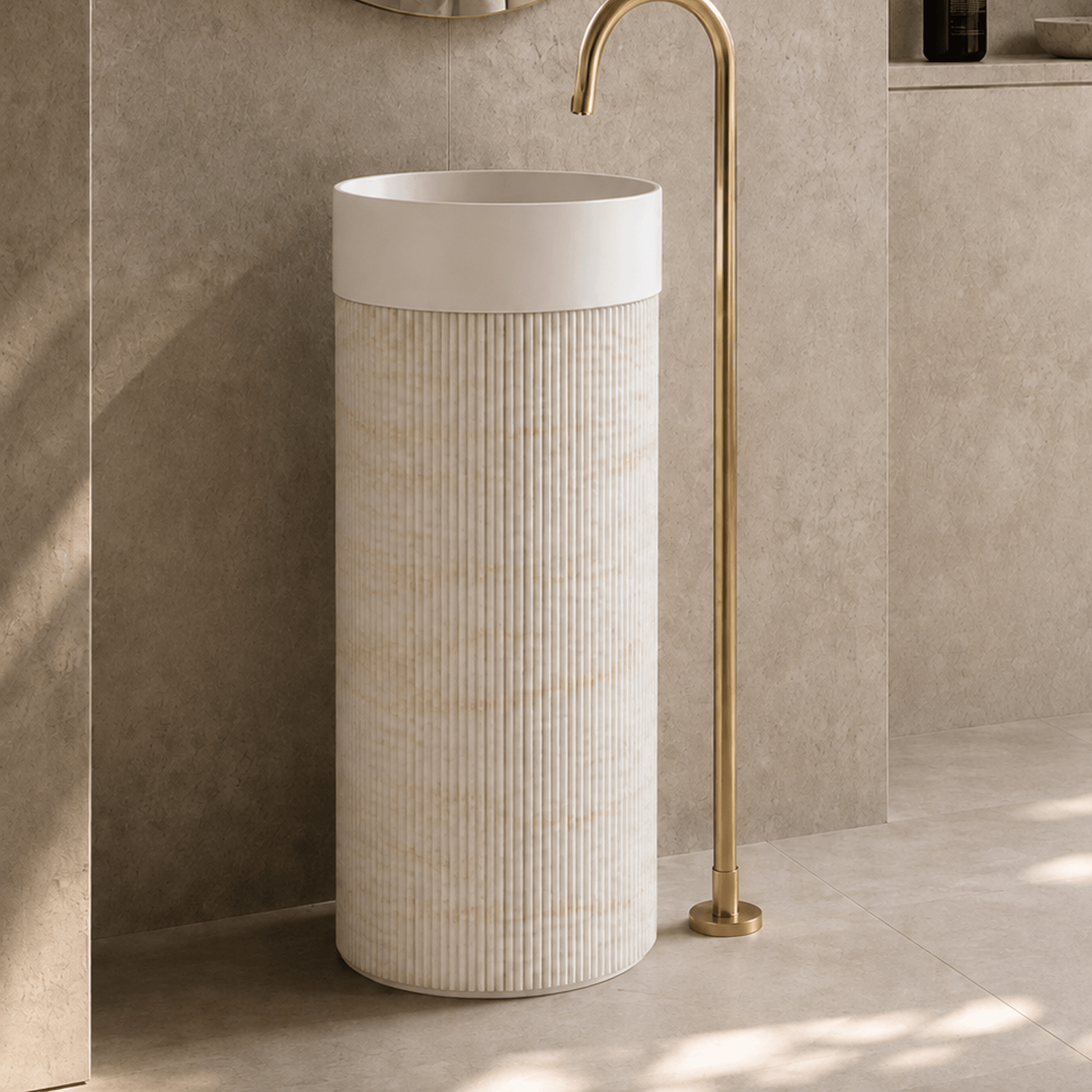 Desert Rock Free Standing Pedestal Basin - DRV001 gallery detail image
