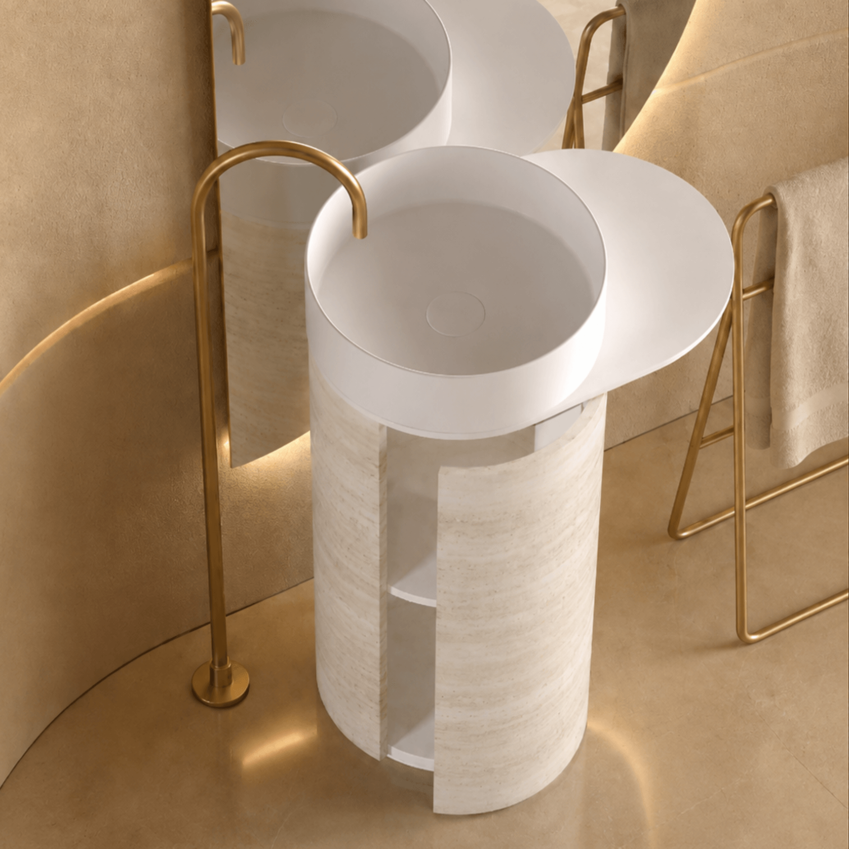 Desert Rock Free Standing Pedestal Basin - DRV002 gallery detail image