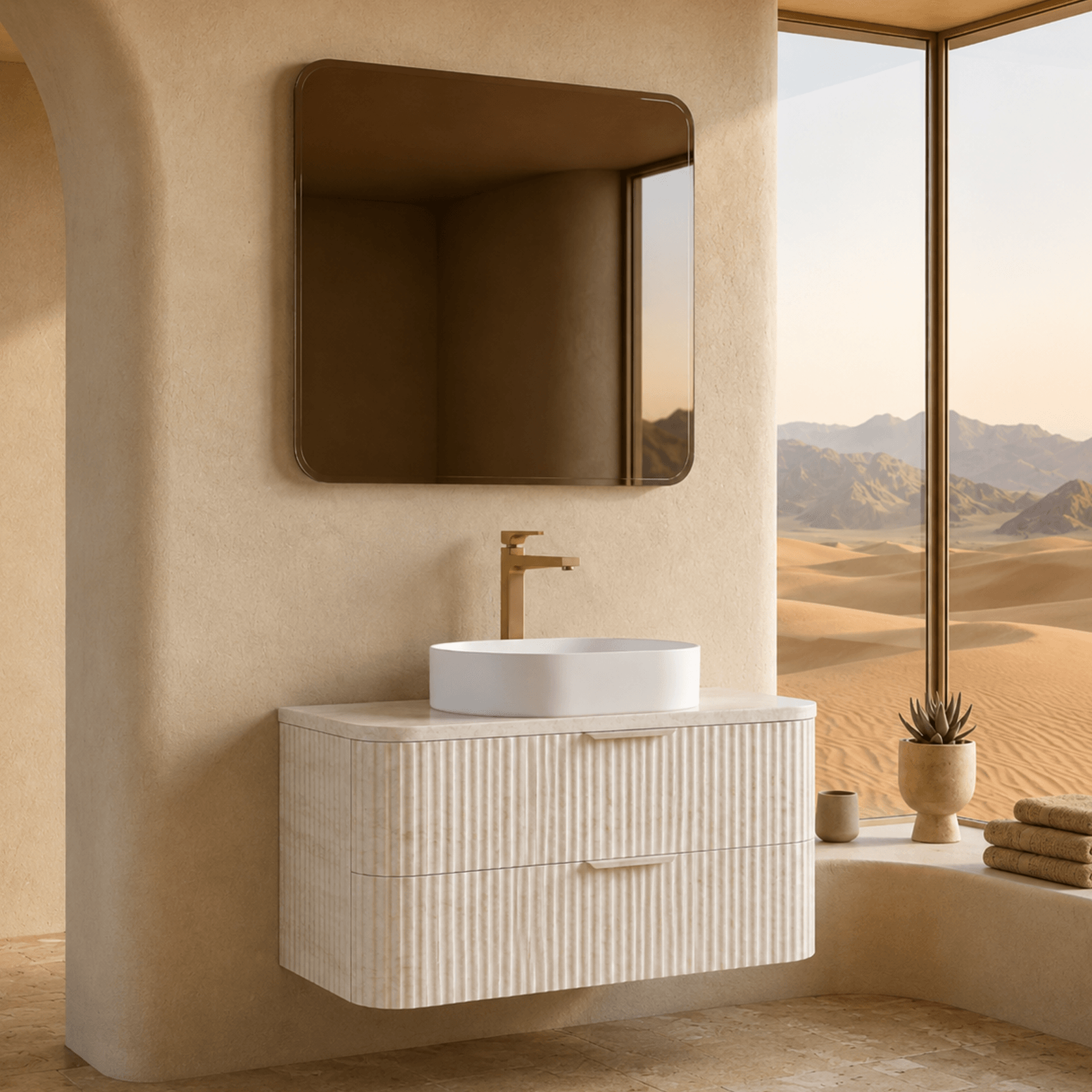 Desert Rock Vanity With Basin - DRV015 gallery detail image