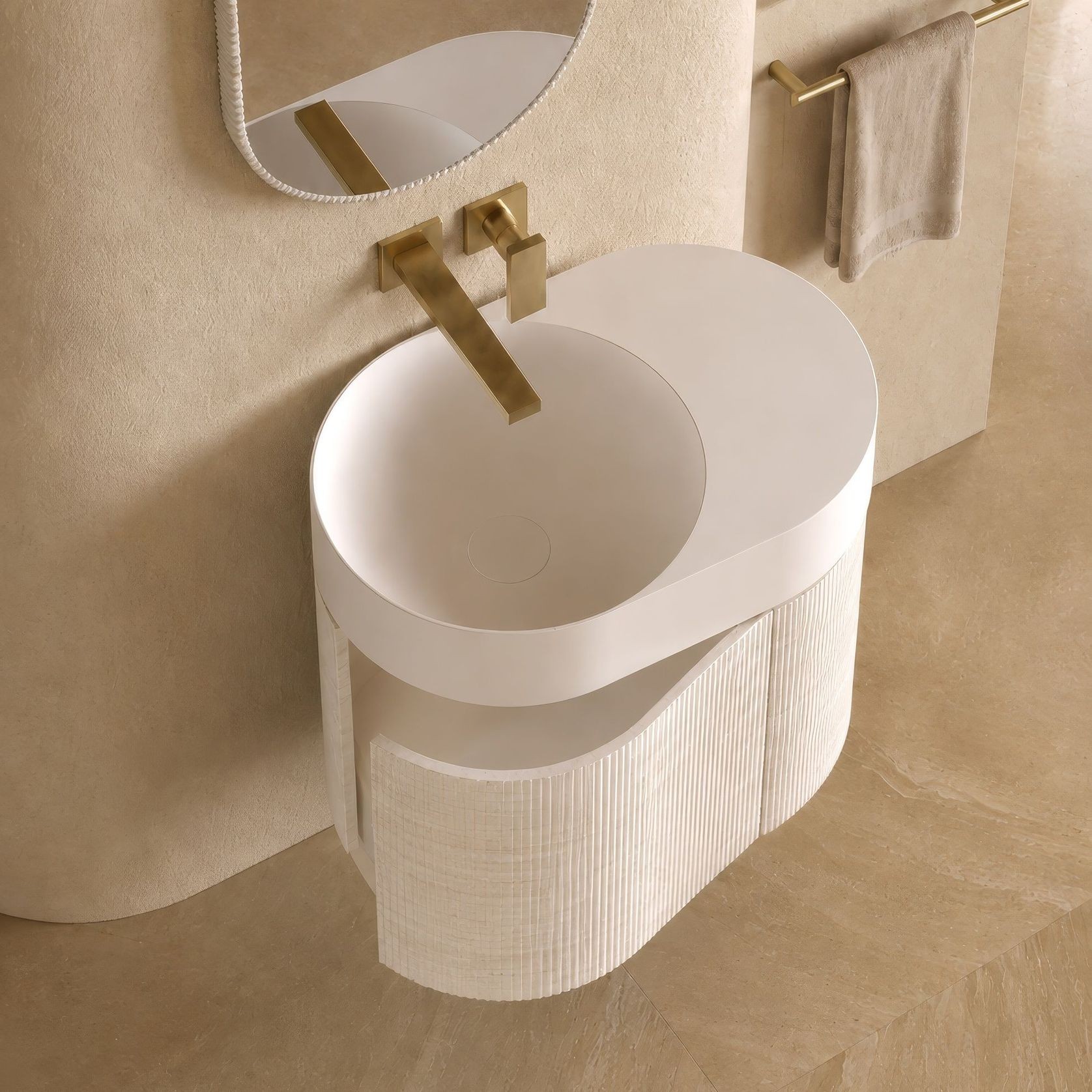 Desert Rock Wall Hung Vanity and Basin - DRV004 gallery detail image