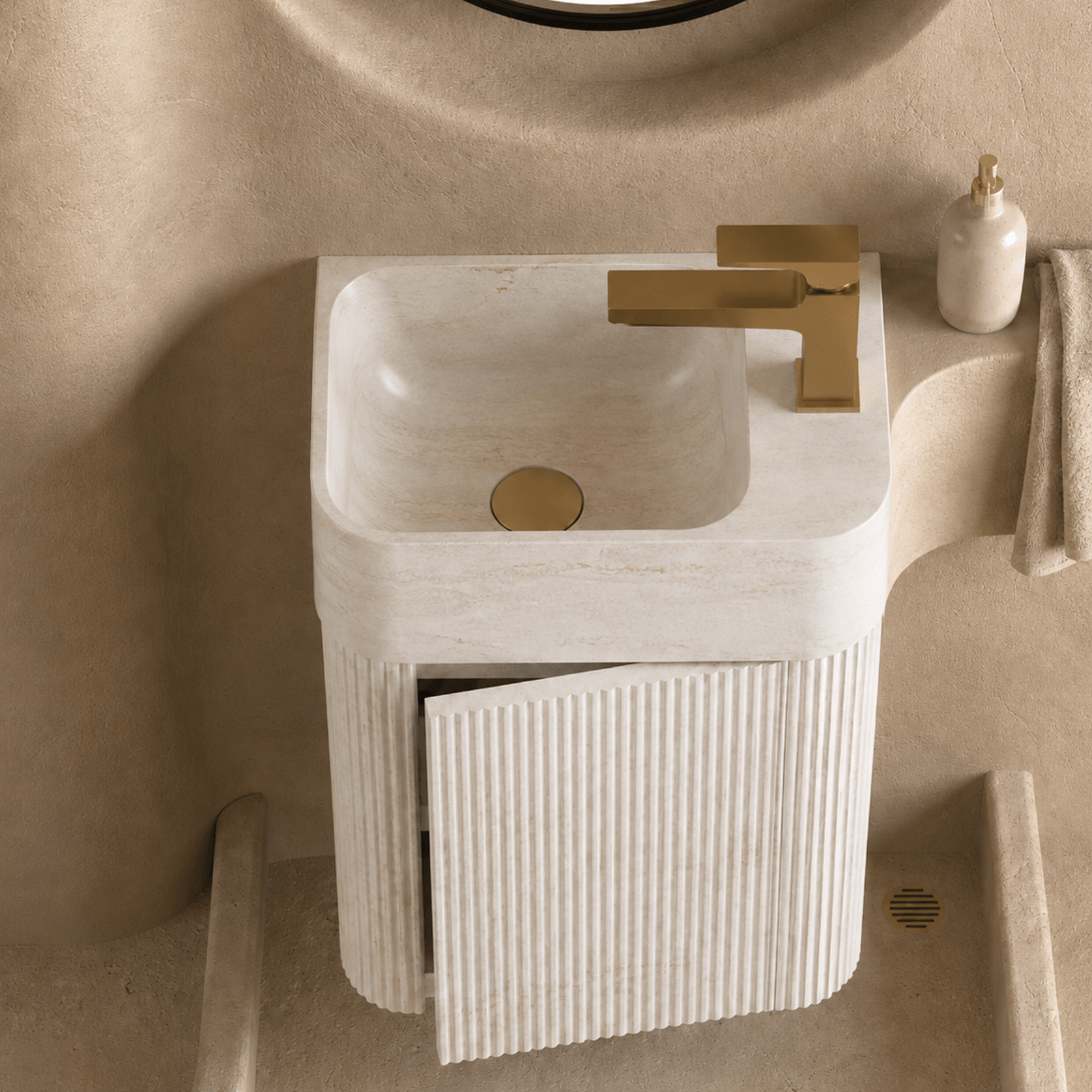 Desert Rock Wall Hung Vanity and Basin - DRV016 gallery detail image
