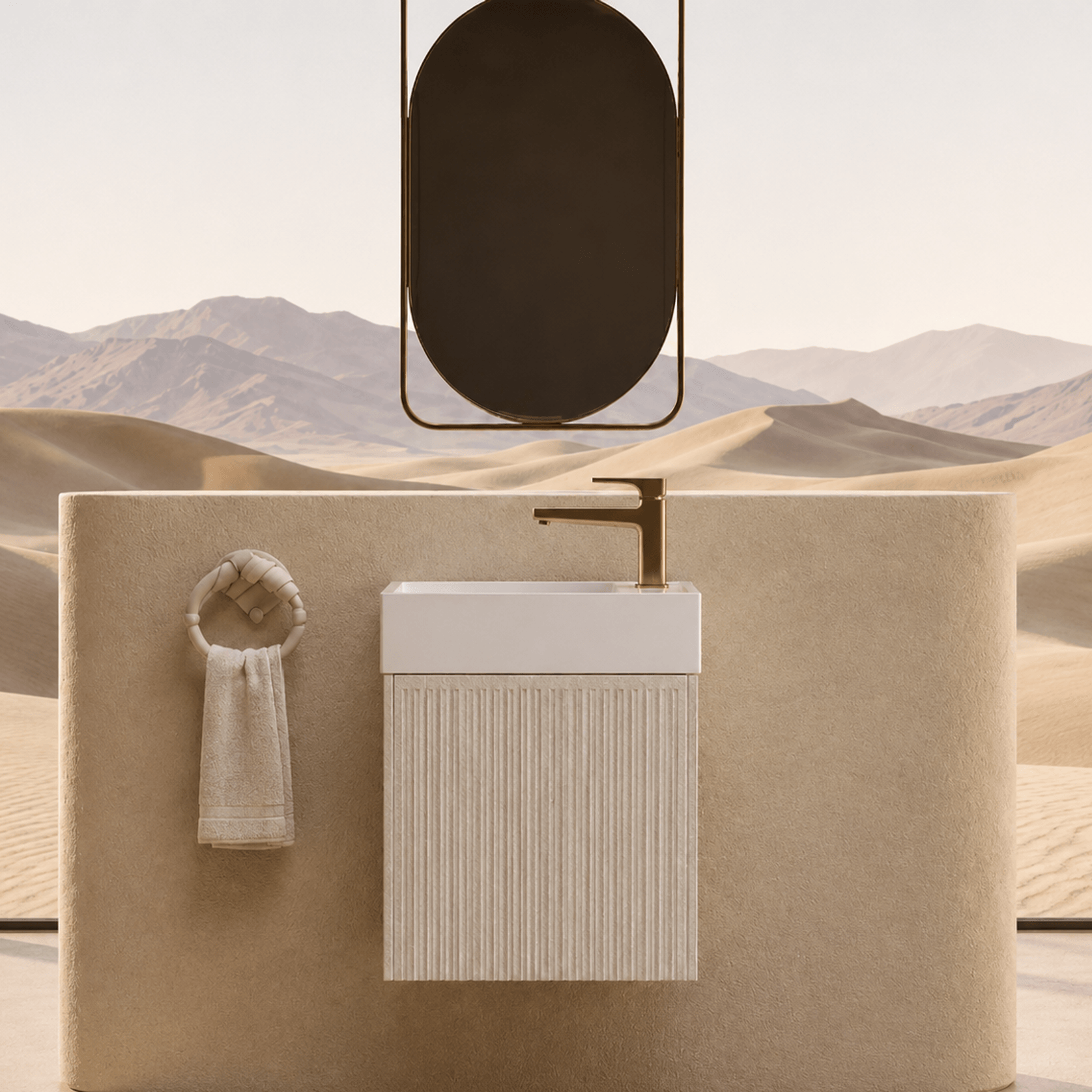 Desert Rock Wall Hung Vanity and Basin - DRV017 gallery detail image