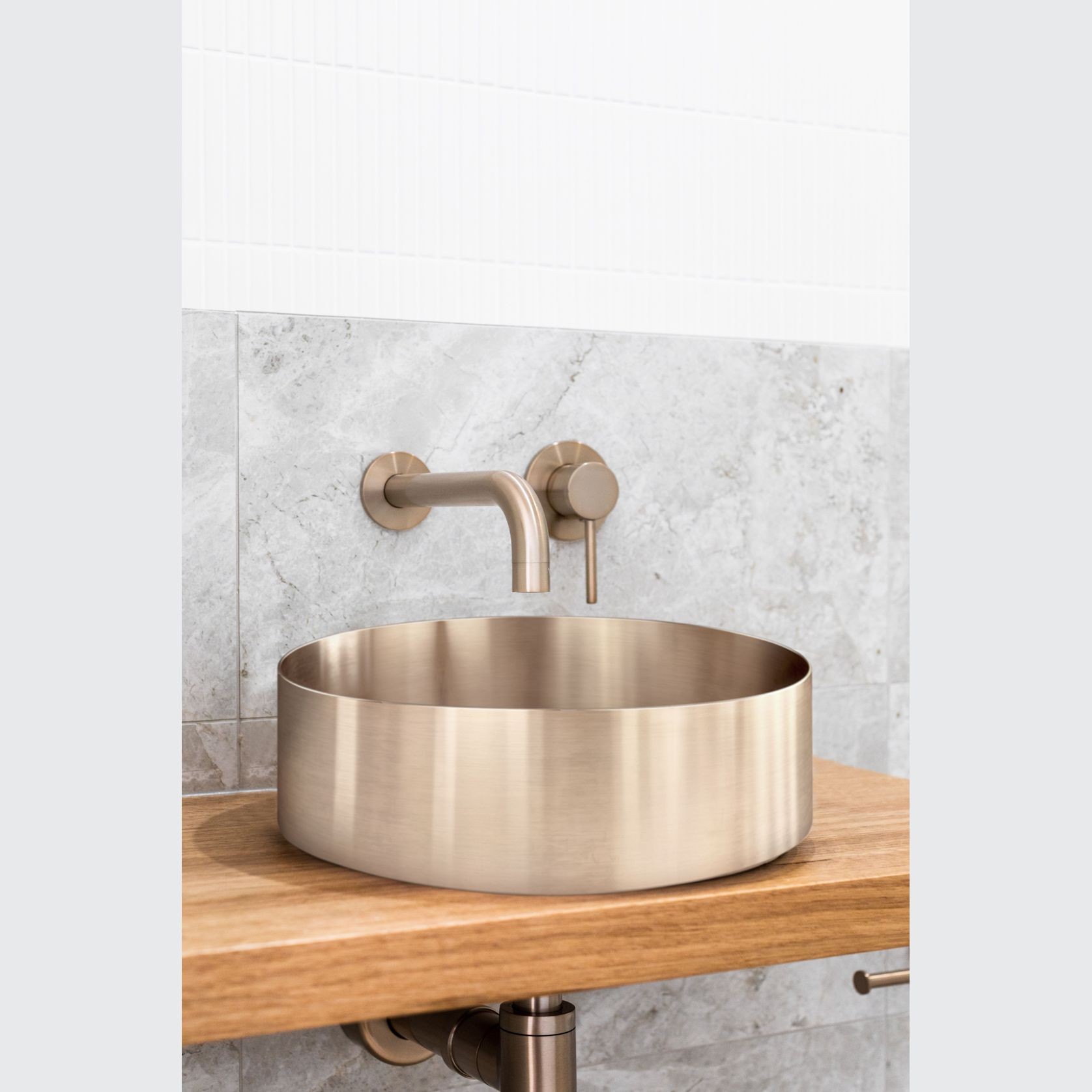 Lavello Round Steel Basin 380 x 110 - Champagne gallery detail image