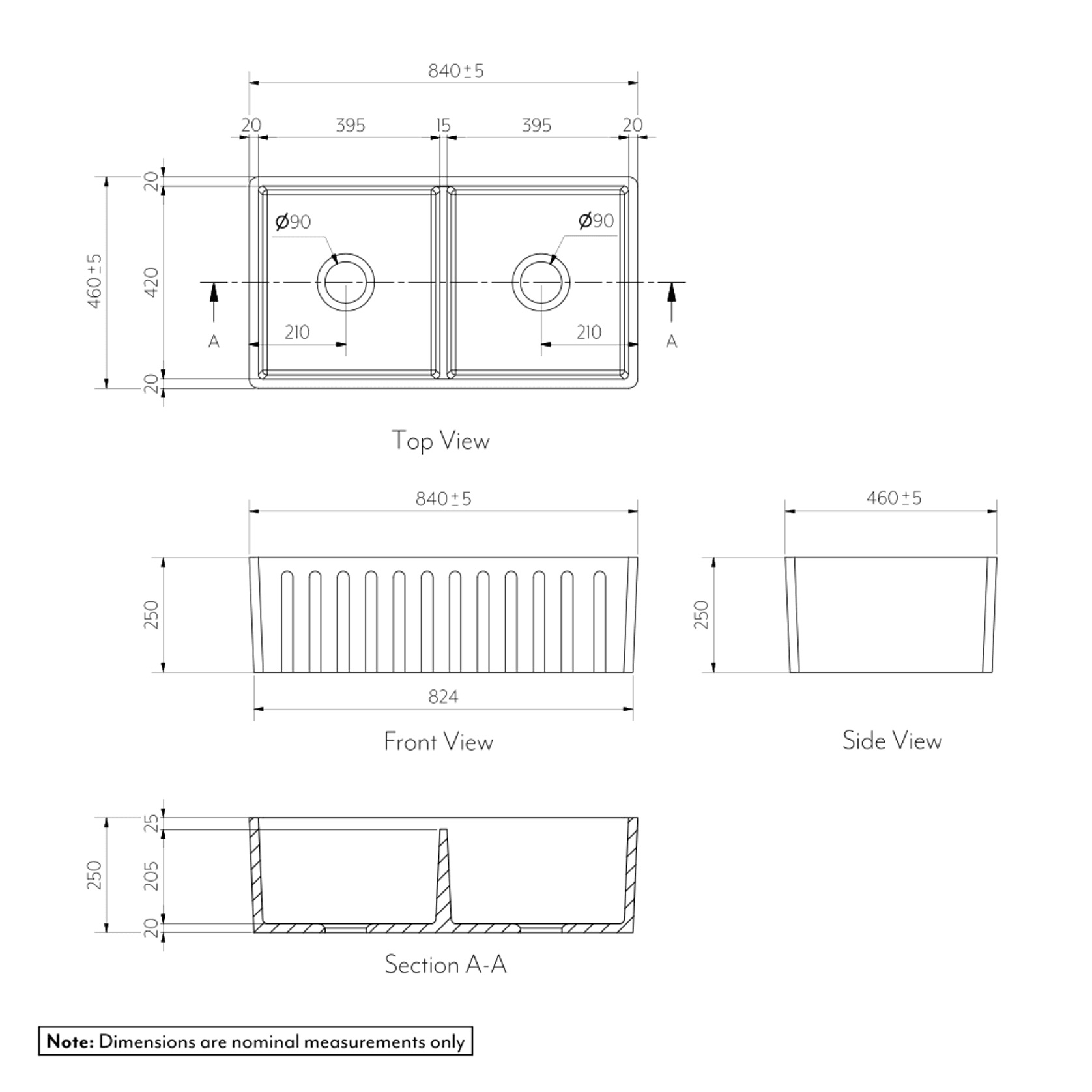 Henley Double Fluted Farmhouse Sink gallery detail image