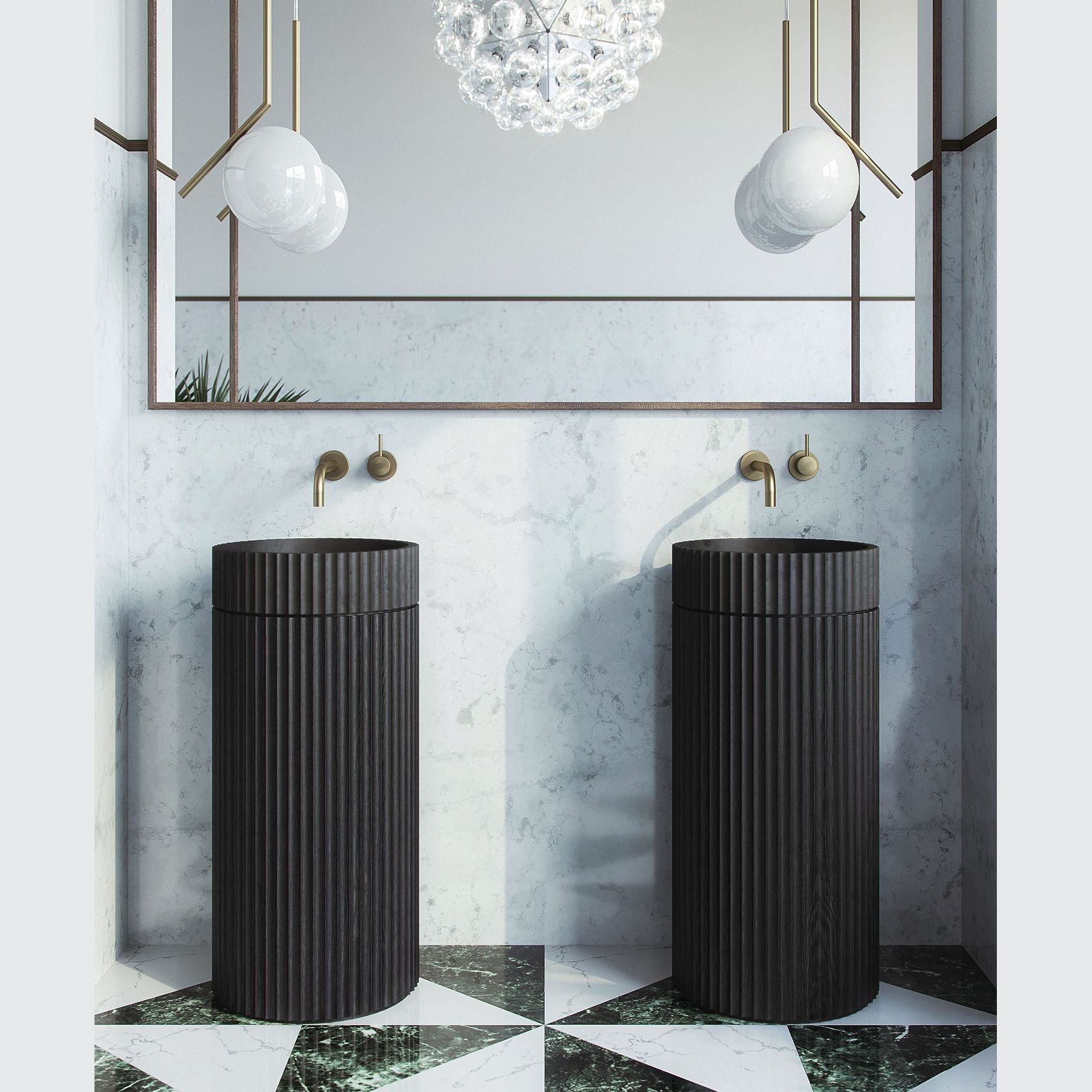 Doric Round Basin With Timber Pedestal gallery detail image