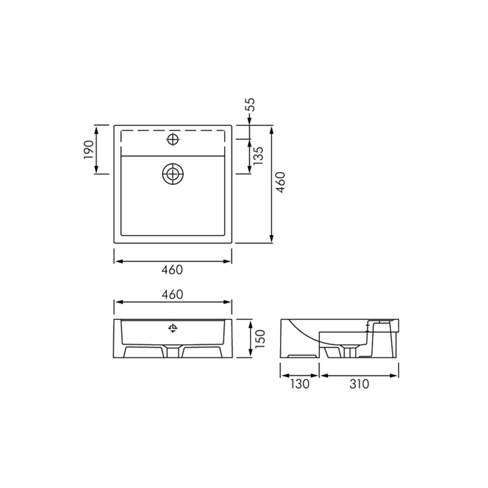 RAK Nova Semi Recessed Basin gallery detail image