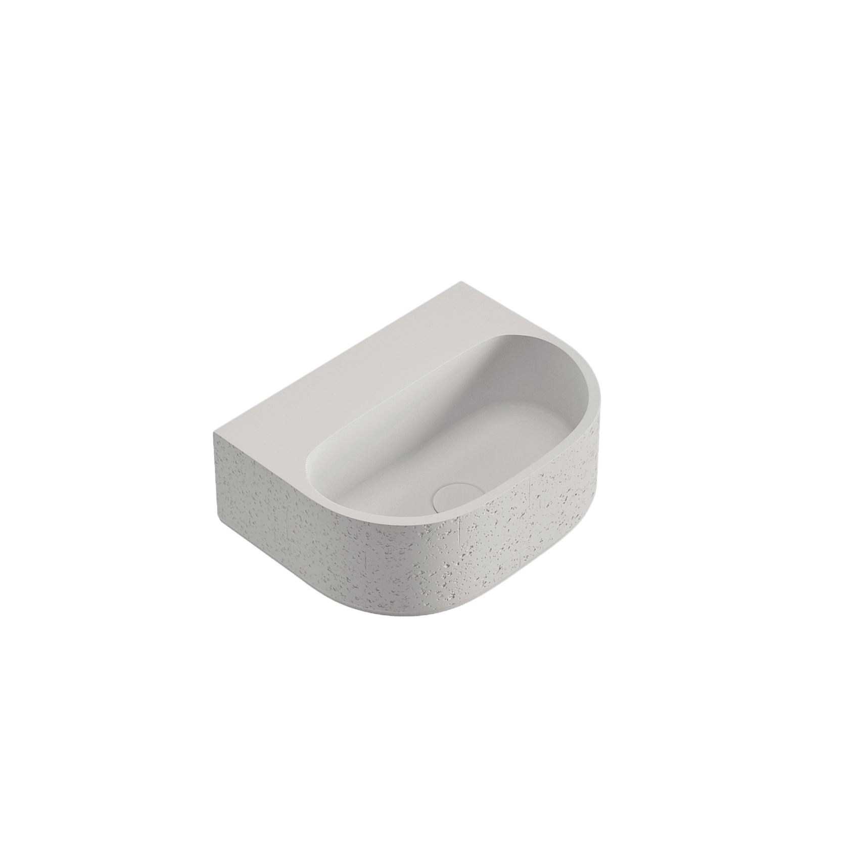 Nelios Concrete Wall Hung Basin | Matte White gallery detail image