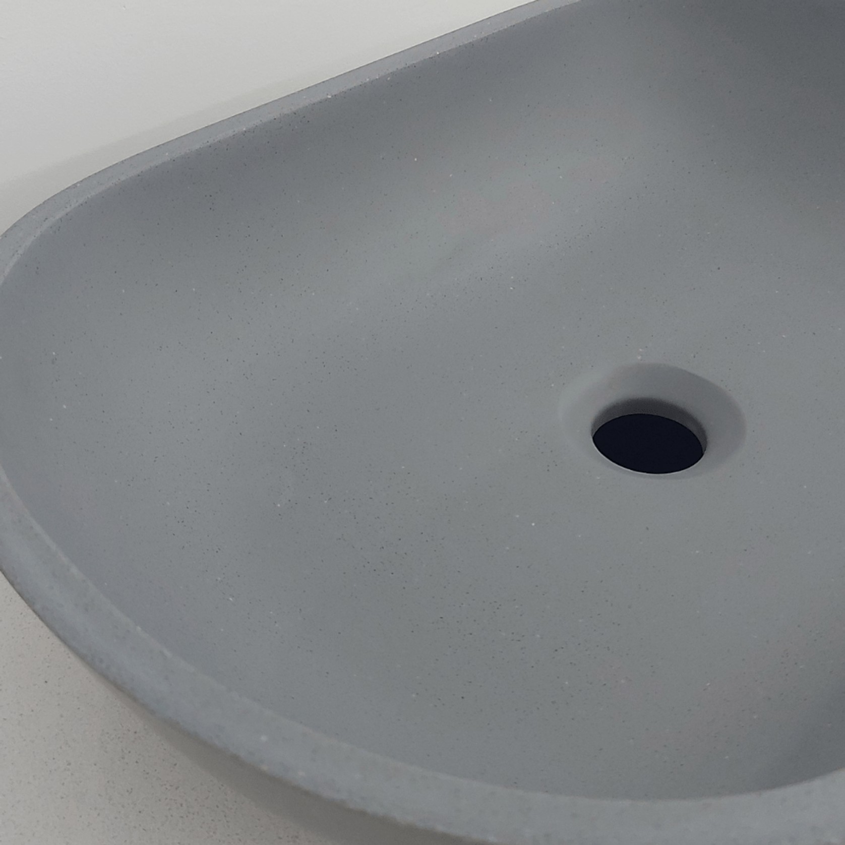 Positano Oval Solid Surface Above Counter Basin Concrete Grey gallery detail image