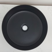 Siera Round Slimline Ceramic Vessel Basin Matte Black gallery detail image