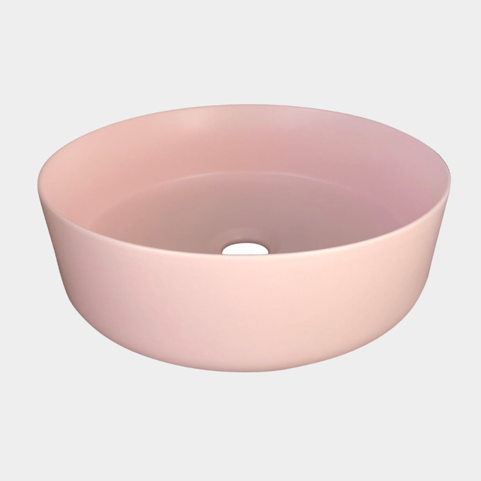 Siera Round Slimline Ceramic Vessel Basin Matte Pink gallery detail image
