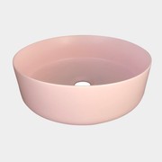 Siera Round Slimline Ceramic Vessel Basin Matte Pink gallery detail image