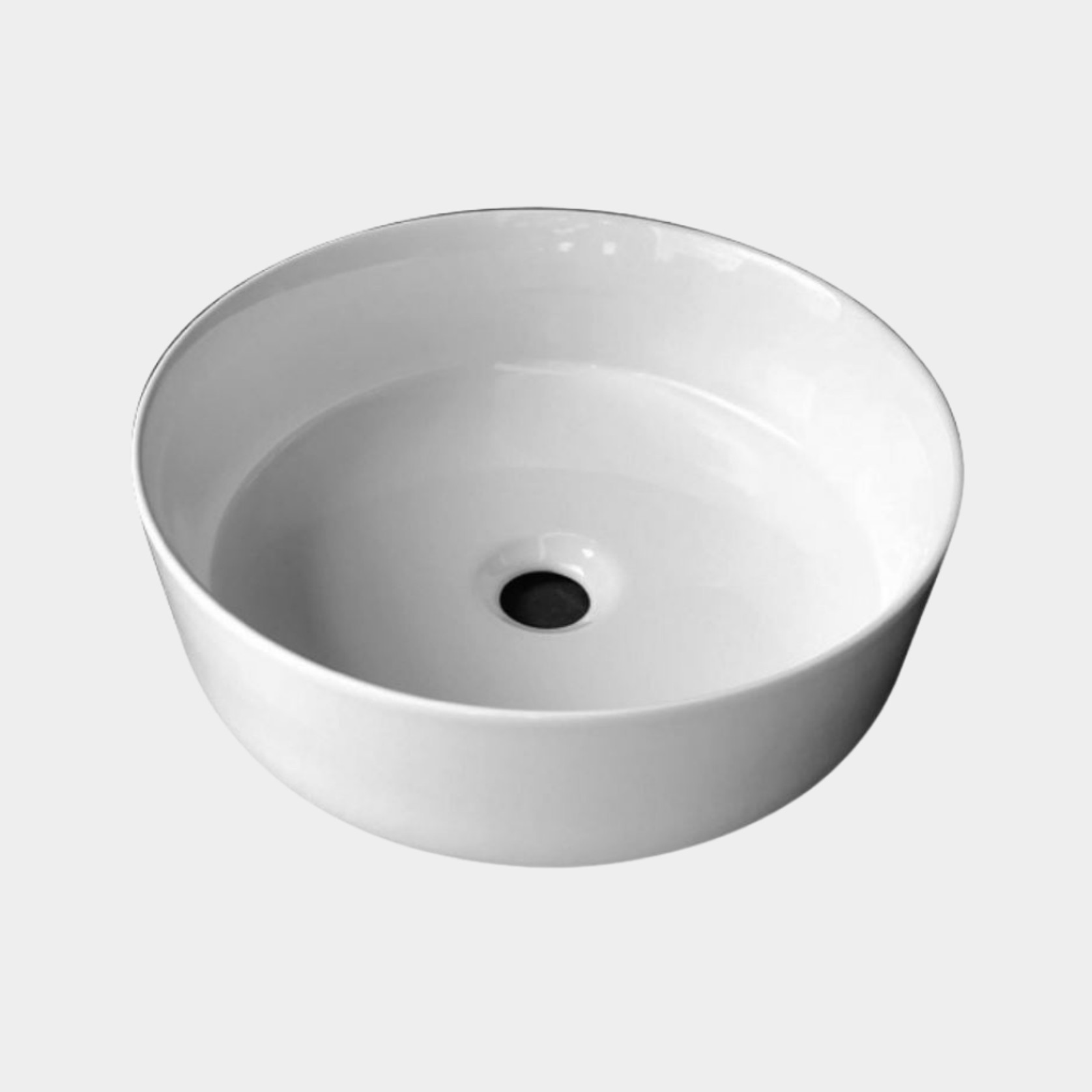 Siera Round 360mm Slim Ceramic Vessel Basin Gloss White gallery detail image