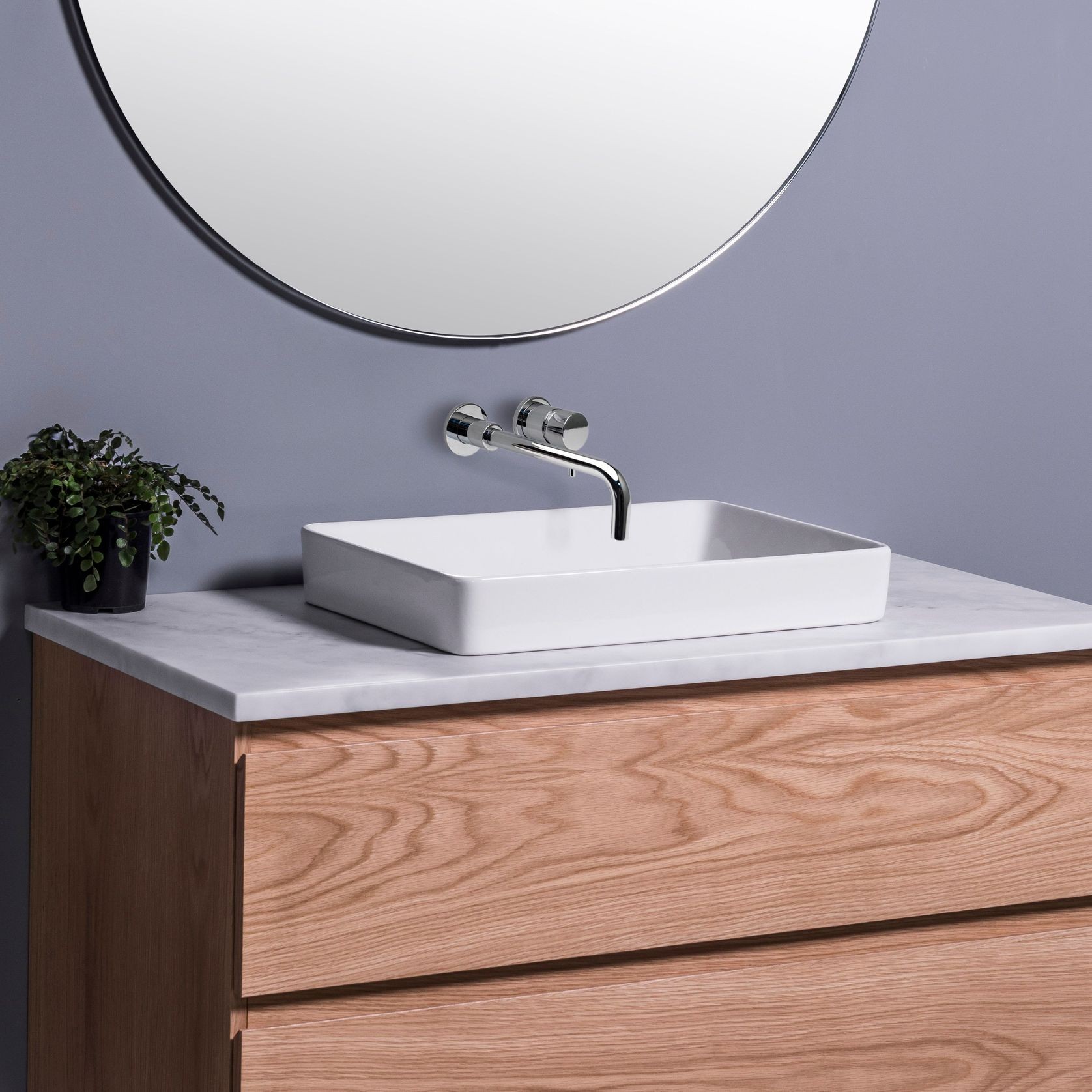 Sleek Rectangle Semi-Recessed Basin gallery detail image