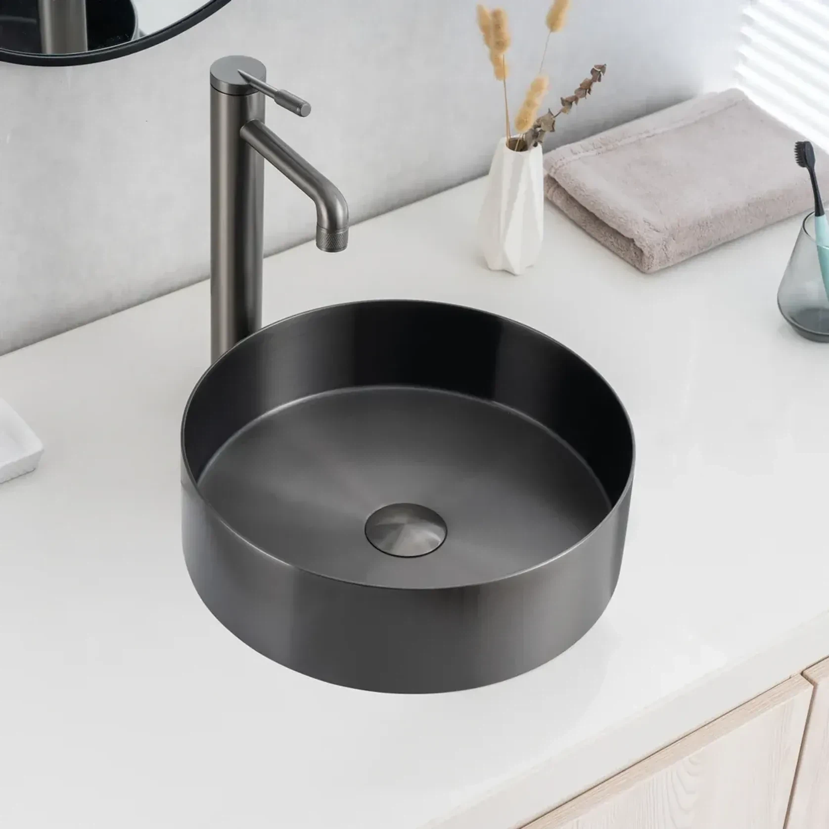 Stainless Steel Round Basin – Bathroom Sink gallery detail image