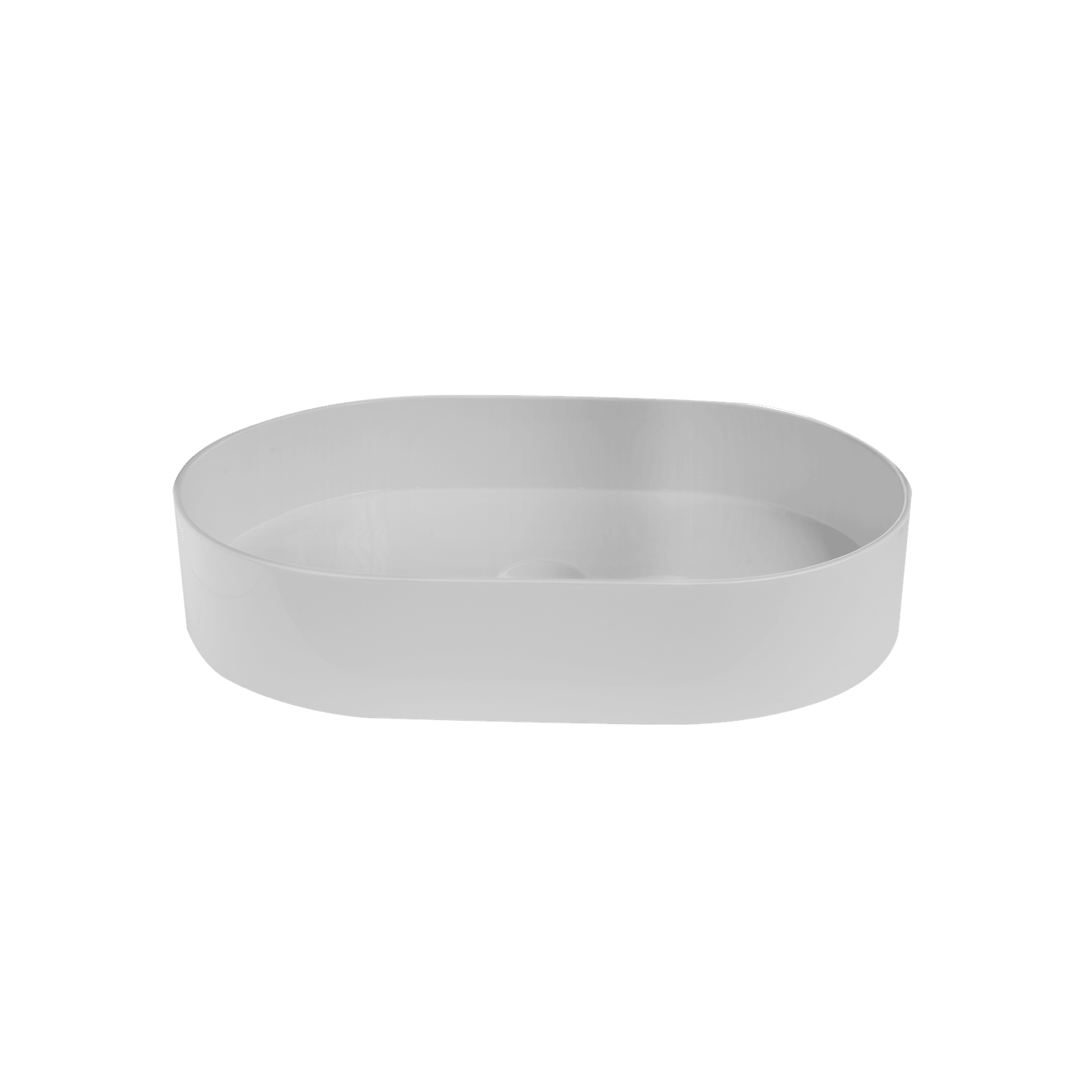 iStone Oval Basin 580 x 380 x 110mm Gloss White gallery detail image