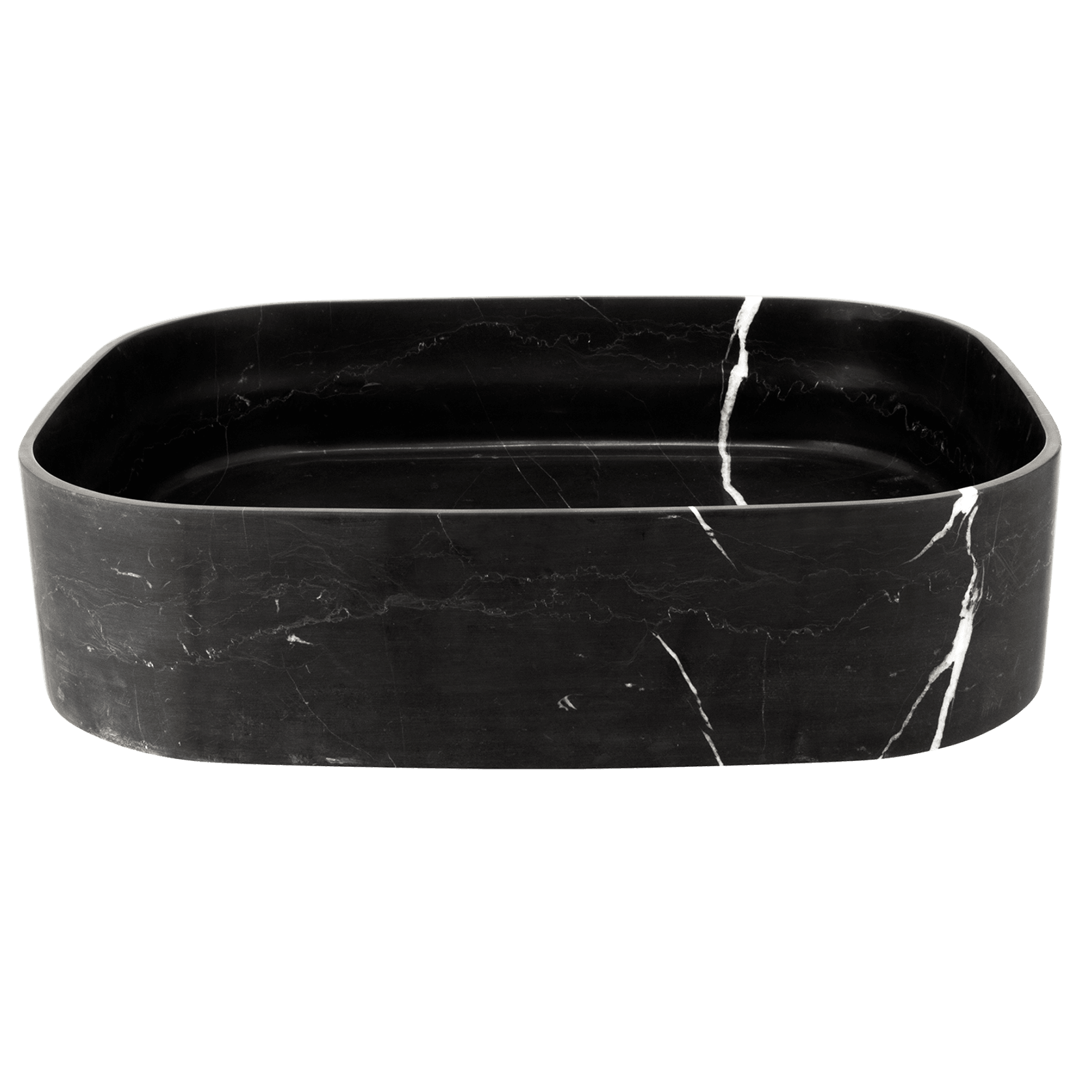 iStone Soft Square Basin 480 x 380mm Black Marble gallery detail image