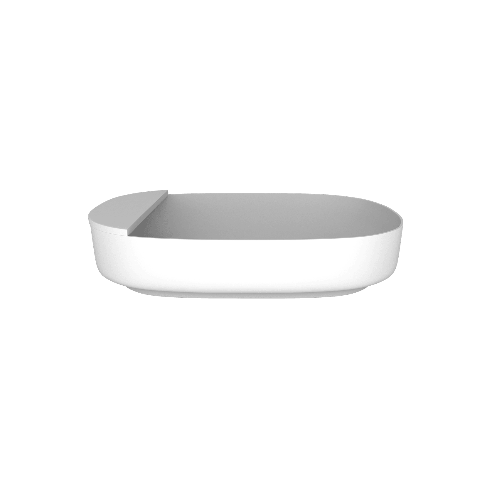 iStone Ovale Basin 550mm Matte White (With Tray) gallery detail image