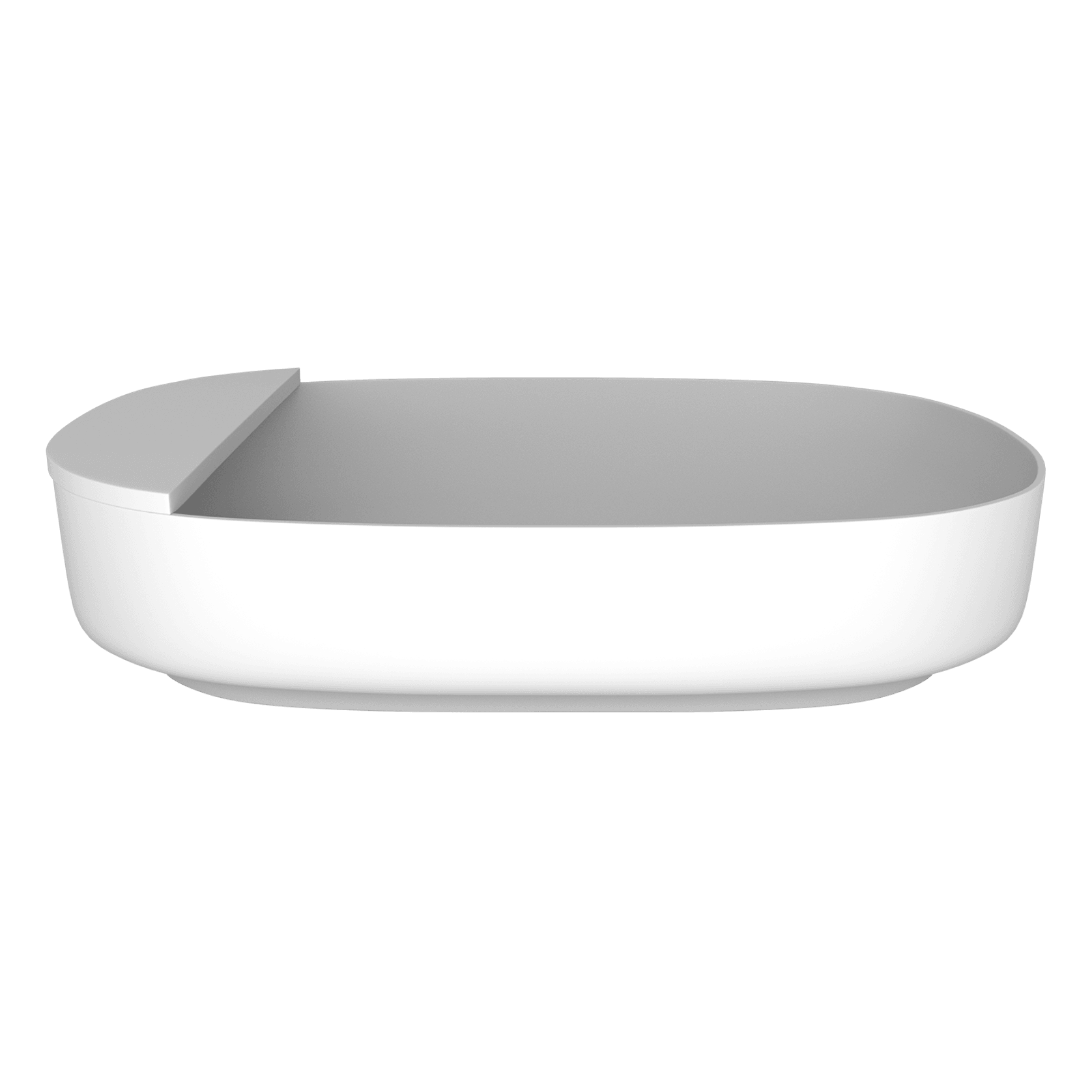 iStone Ovale Basin 550mm Matte White (With Tray) gallery detail image