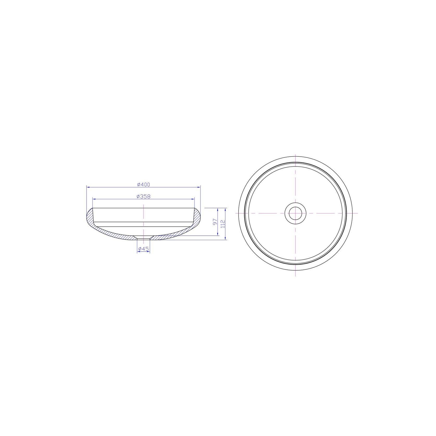 iStone Flotte Basin 400mm Matte White gallery detail image