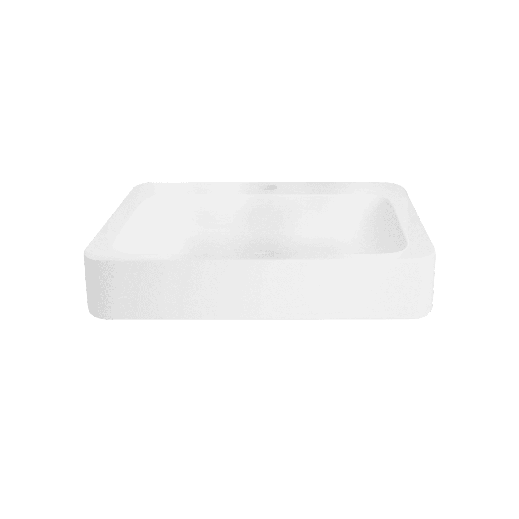 iStone Soft Rectangle Basin 600 x 415mm Gloss White gallery detail image