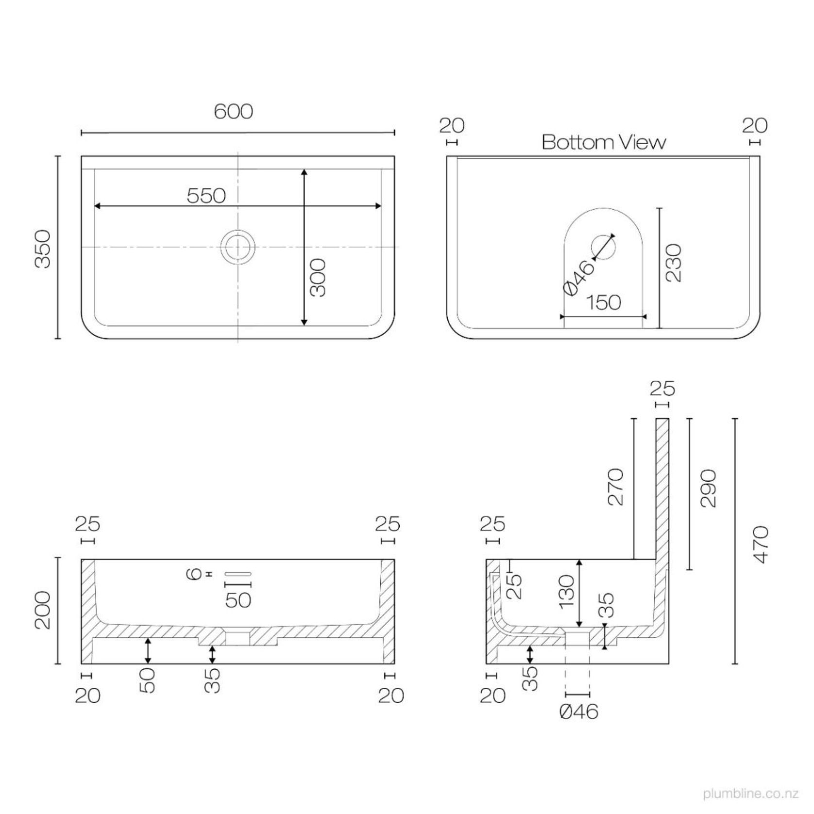Apollo Wall Hung Basin gallery detail image