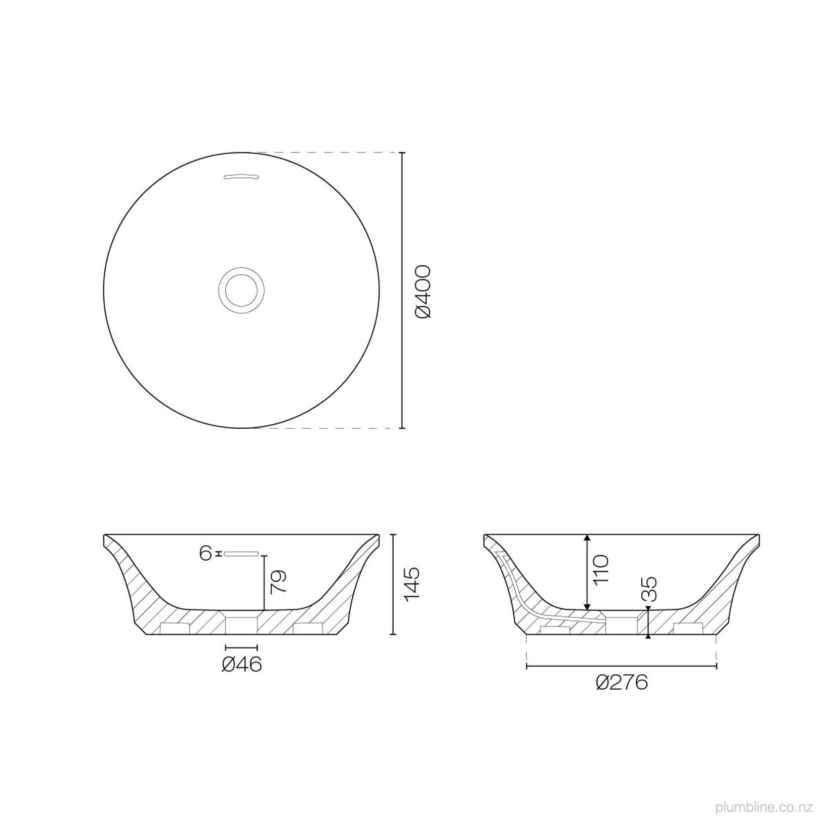 Flute Round Vessel Basin gallery detail image