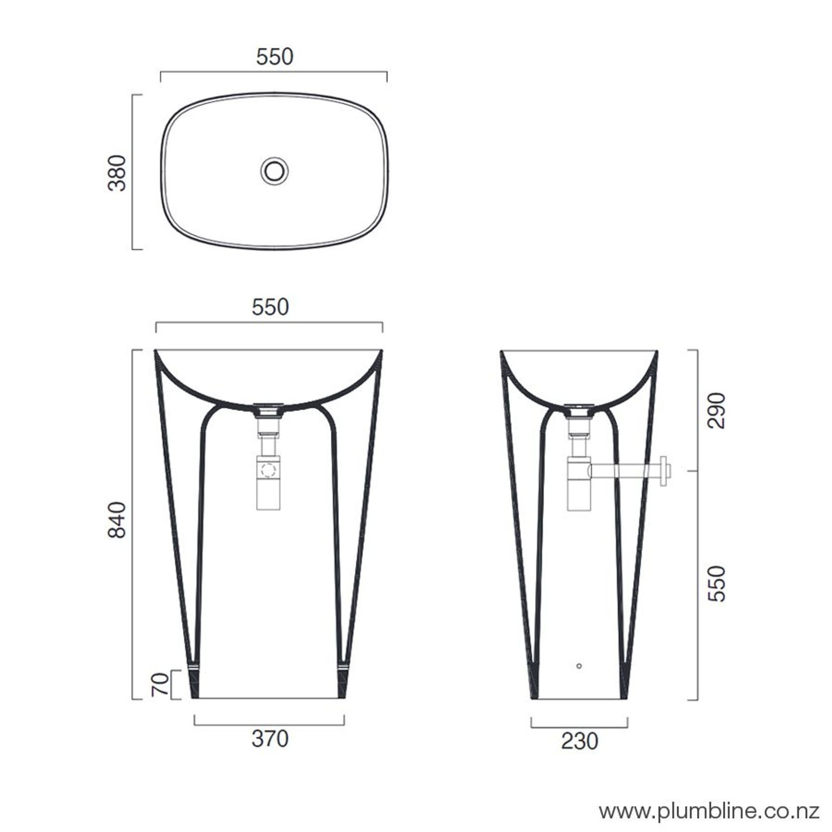 Green Lux Freestanding Basin Matt Black gallery detail image