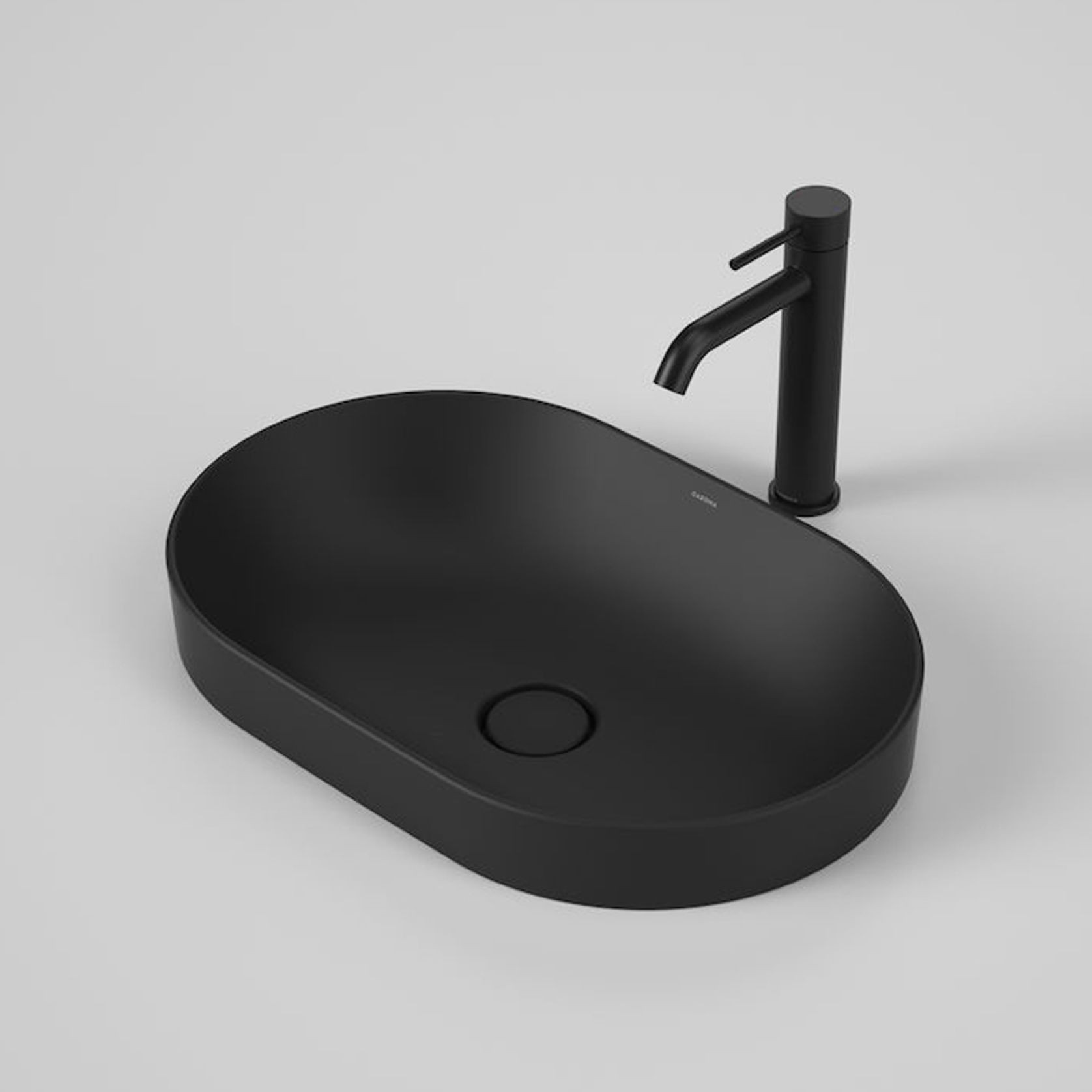 Liano II 530mm Pill Inset Basin - Matte Black gallery detail image