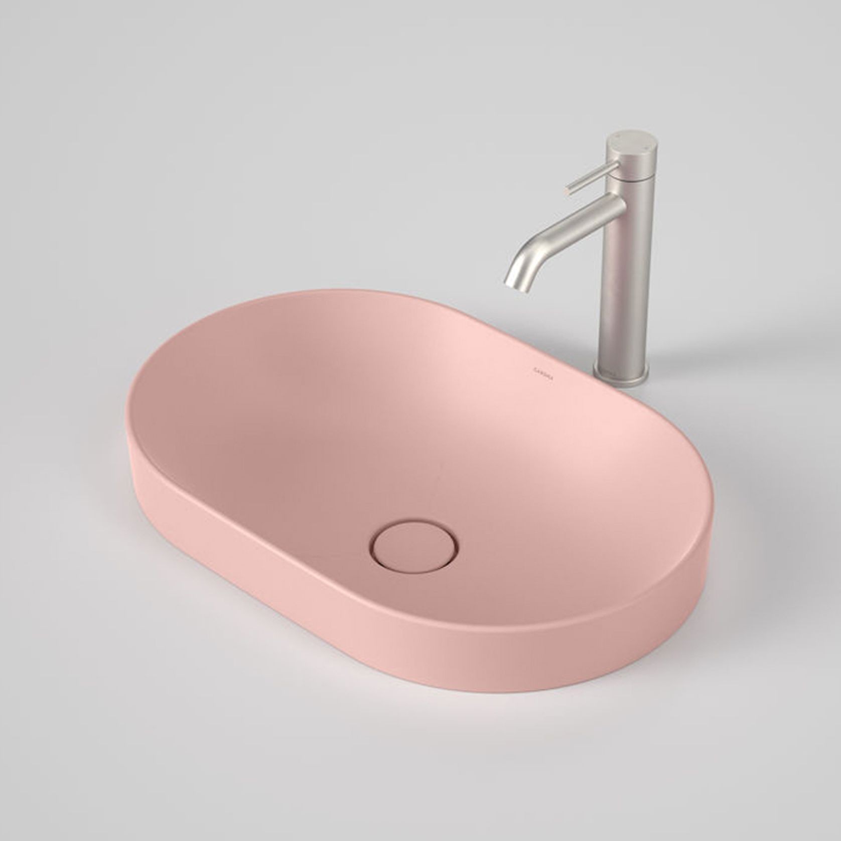 Liano II 530mm Pill Inset Basin - Matte Pink gallery detail image