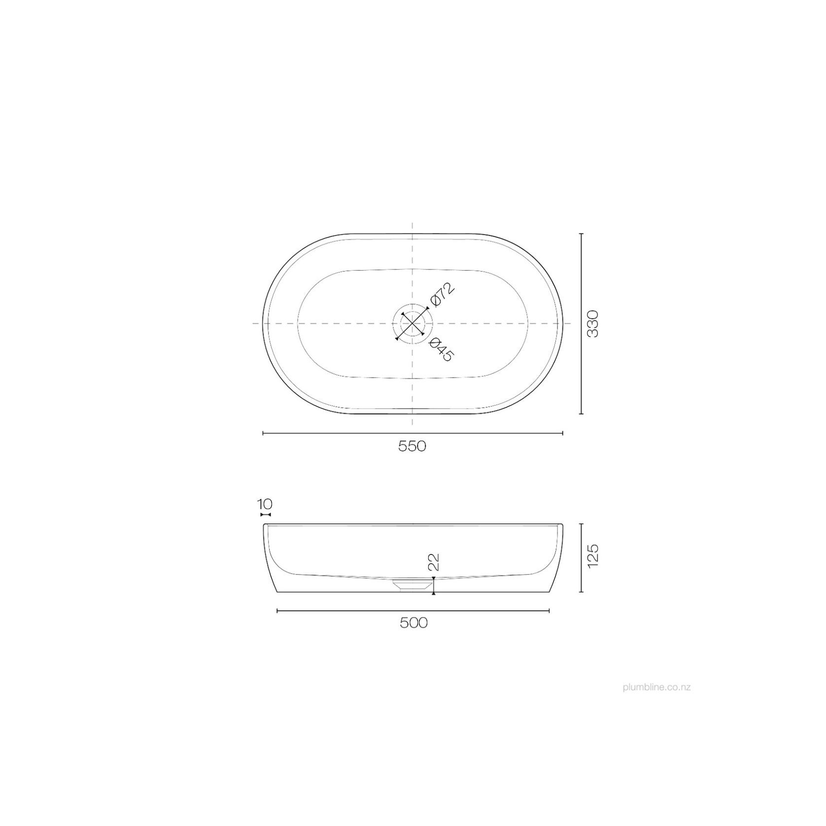 Oasis 550 Oval Vessel Basin gallery detail image
