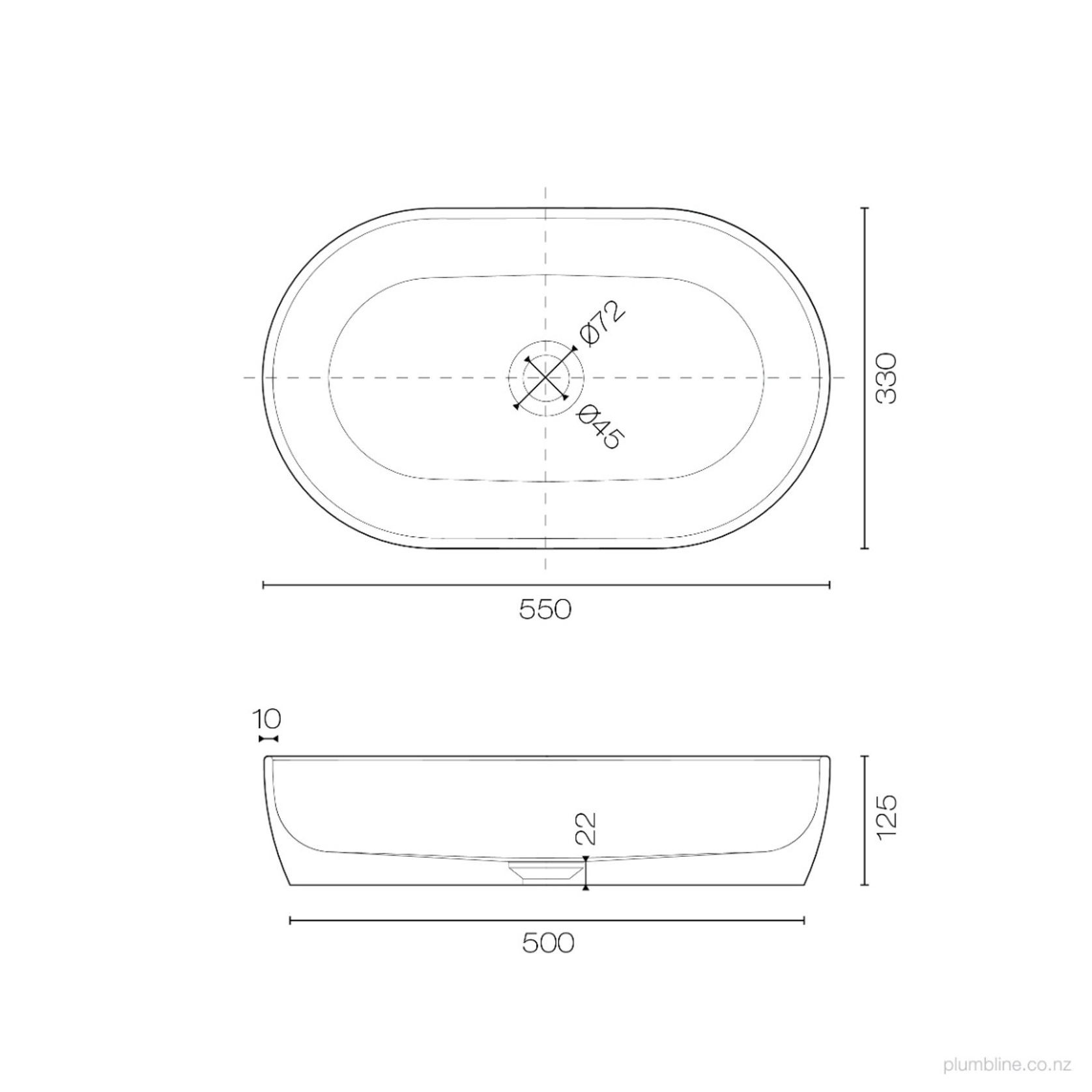 Oasis 550 Oval Vessel Basin gallery detail image