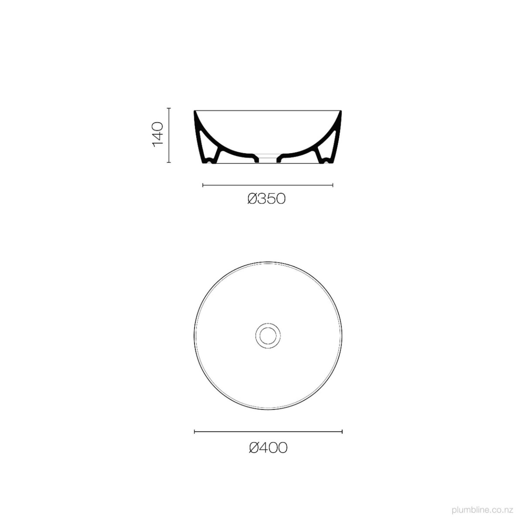 Pura 40 Round Vessel Basin Matt Cement gallery detail image