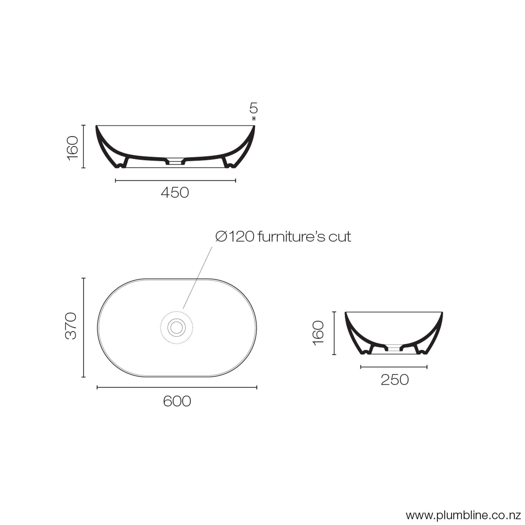 Pura 60 Oval Vessel Basin White gallery detail image