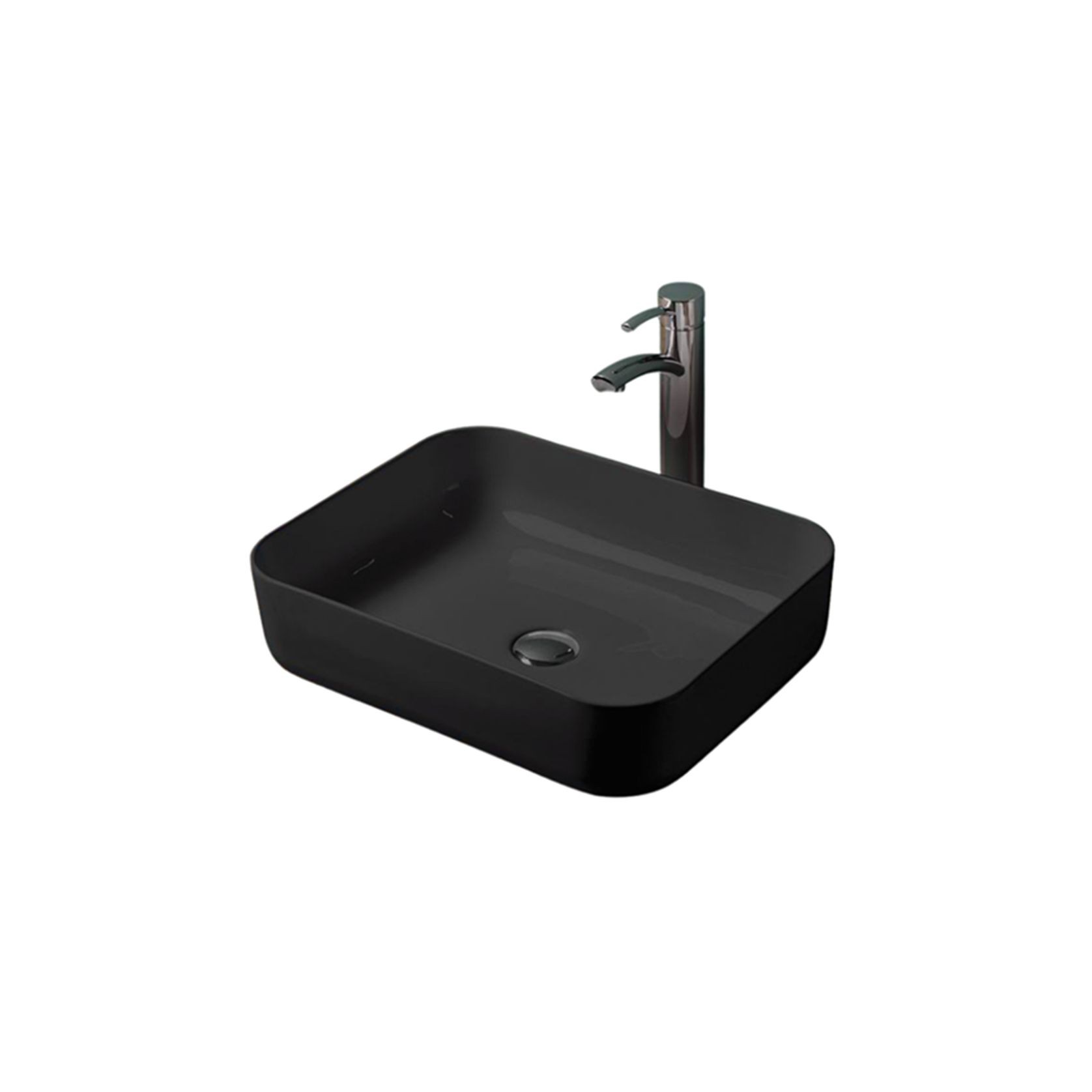 Unika Milan Black Counter Top Matt Basin gallery detail image