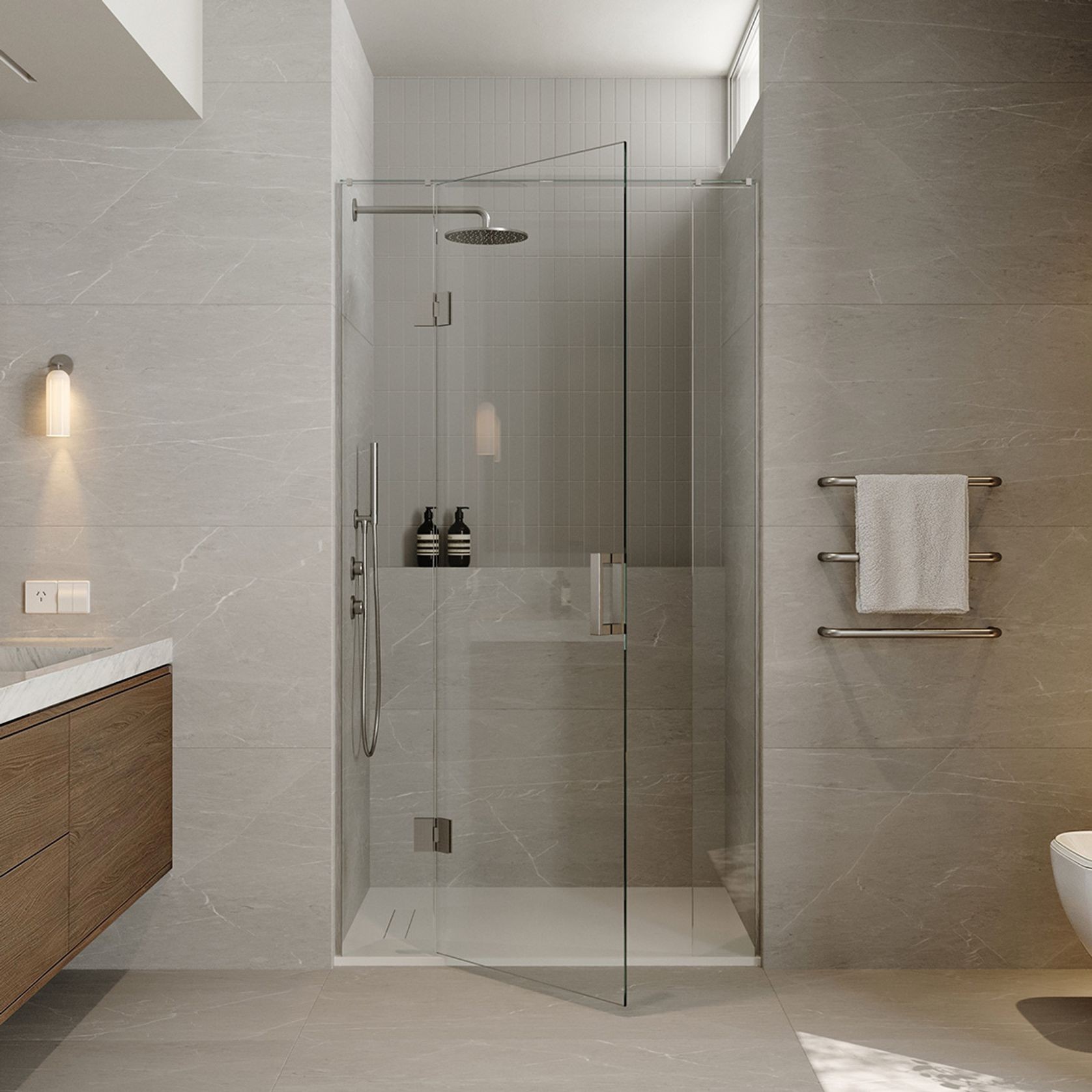 Ebony & Ivory Stone Shower gallery detail image