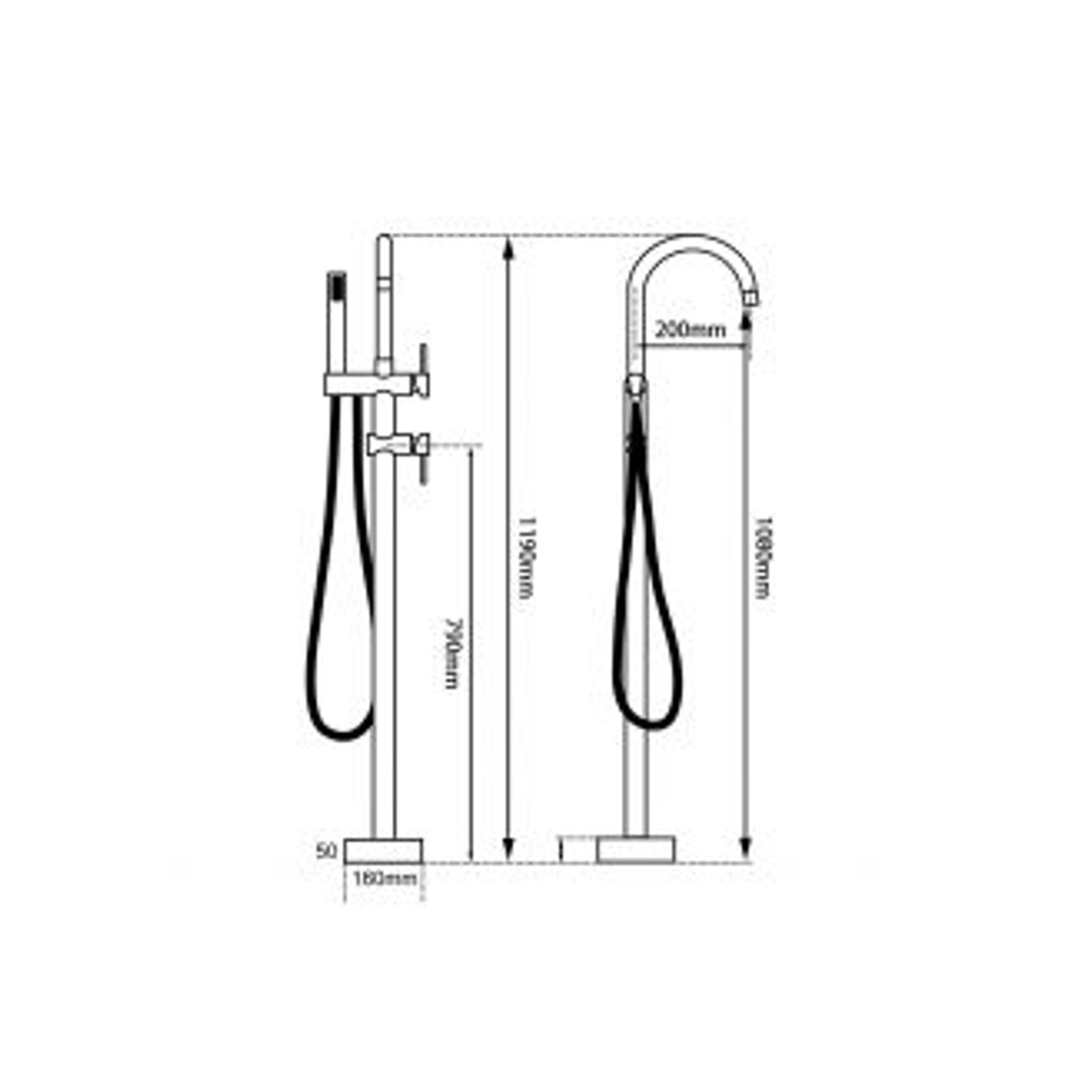 Freestanding Bath Mixer Brushed Brass gallery detail image