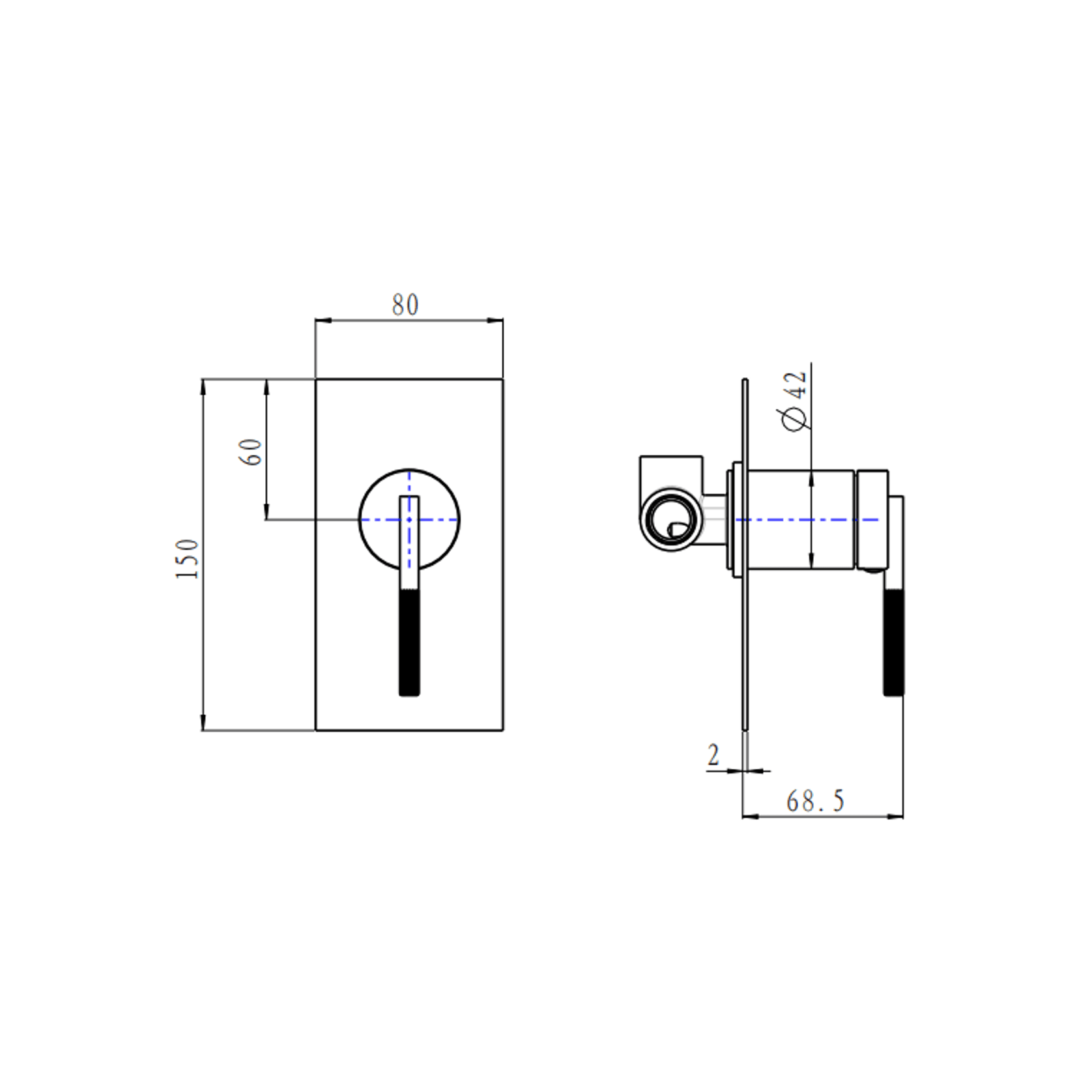 Caddence Wall Mixer Brushed Nickel gallery detail image