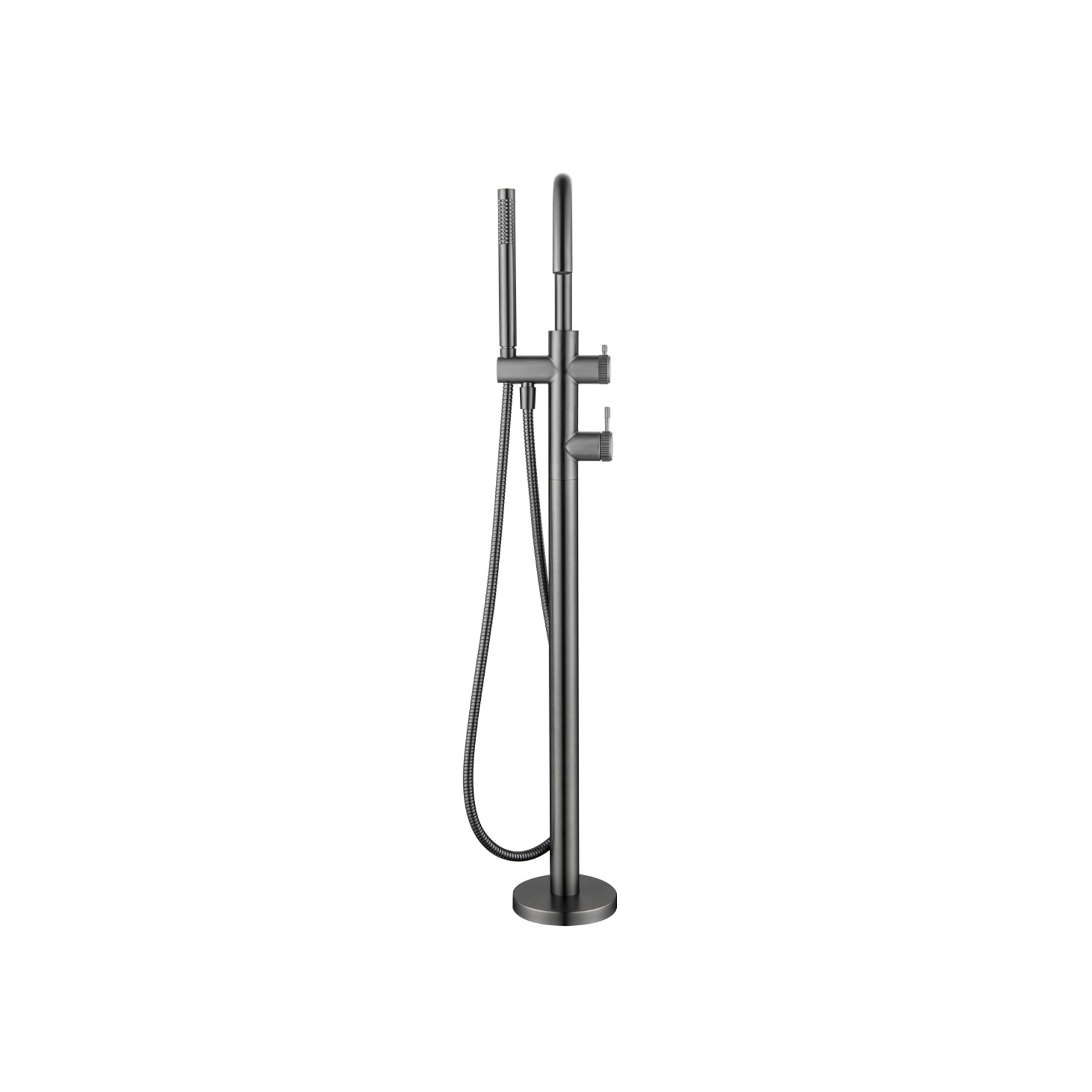 Mica Fluted Freestanding Bath Mixer with Hand Shower gallery detail image