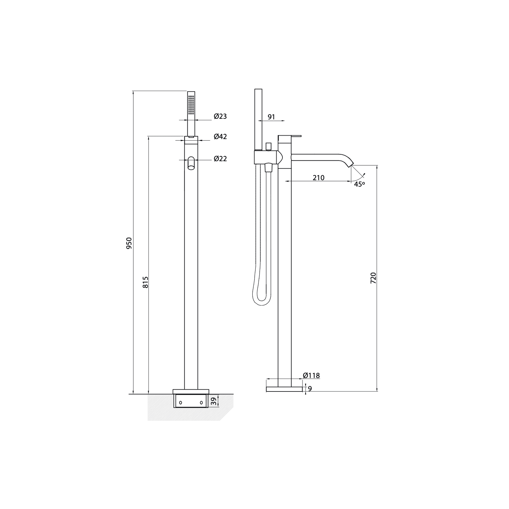 Antonio Frattini DO61 Freestanding Bath Tap gallery detail image