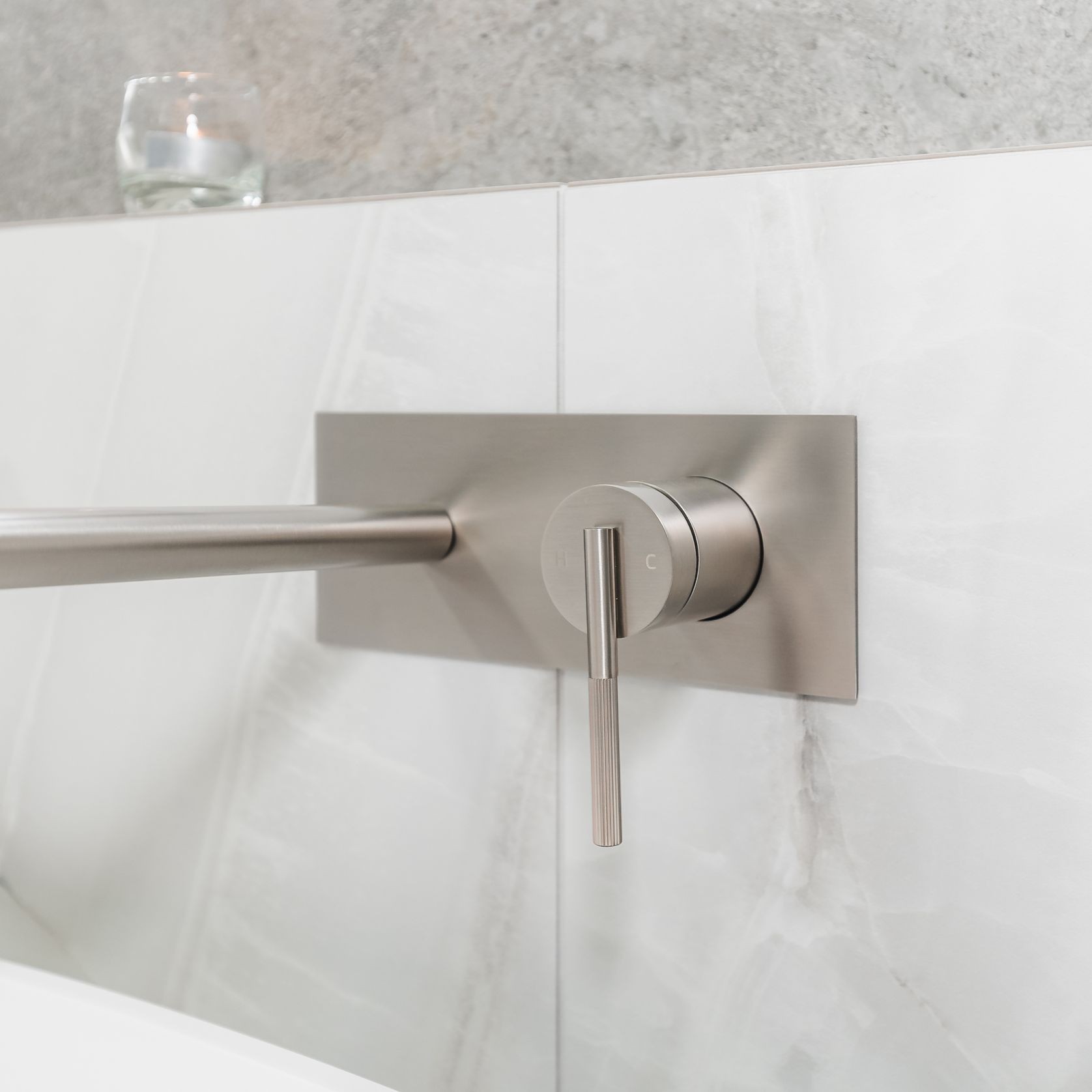 Caddence Wall Mixer with Spout Brushed Nickel gallery detail image