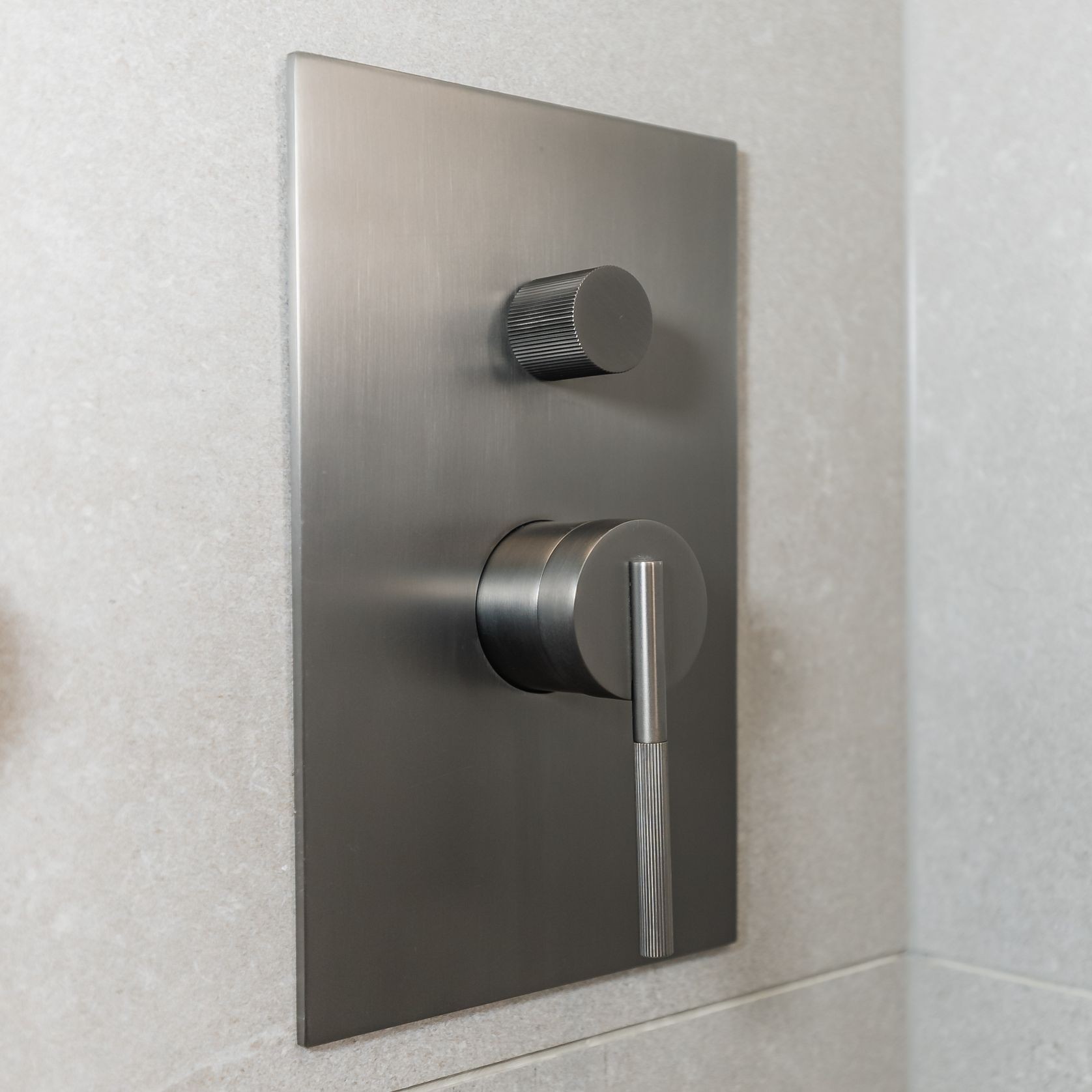 Caddence Wall Mixer with Diverter Gun Metal Grey gallery detail image